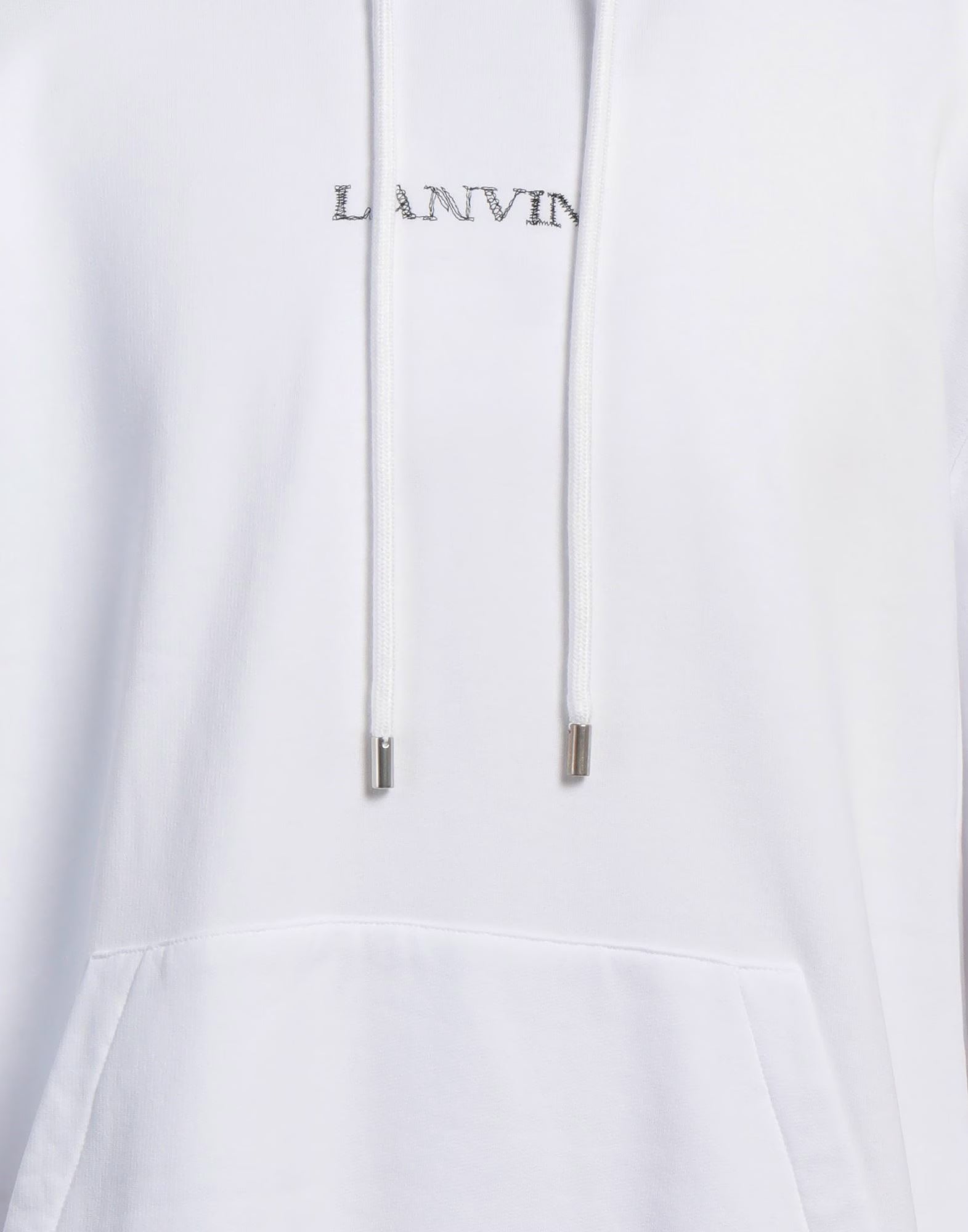 Hanorac unisex Lanvin oversize cu logo brodat alb