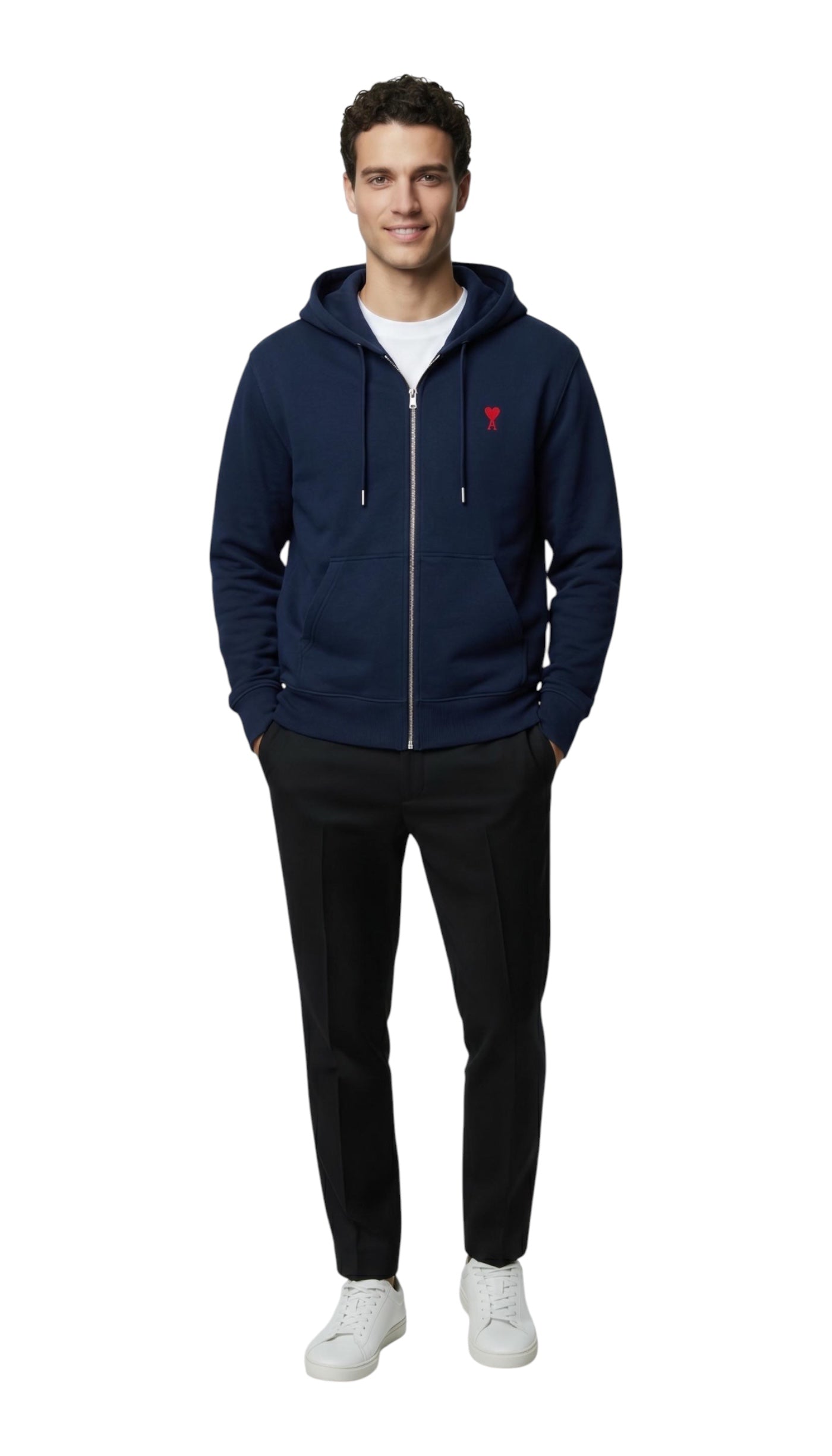 Hoodie Zippé Ami de coeur Bleu