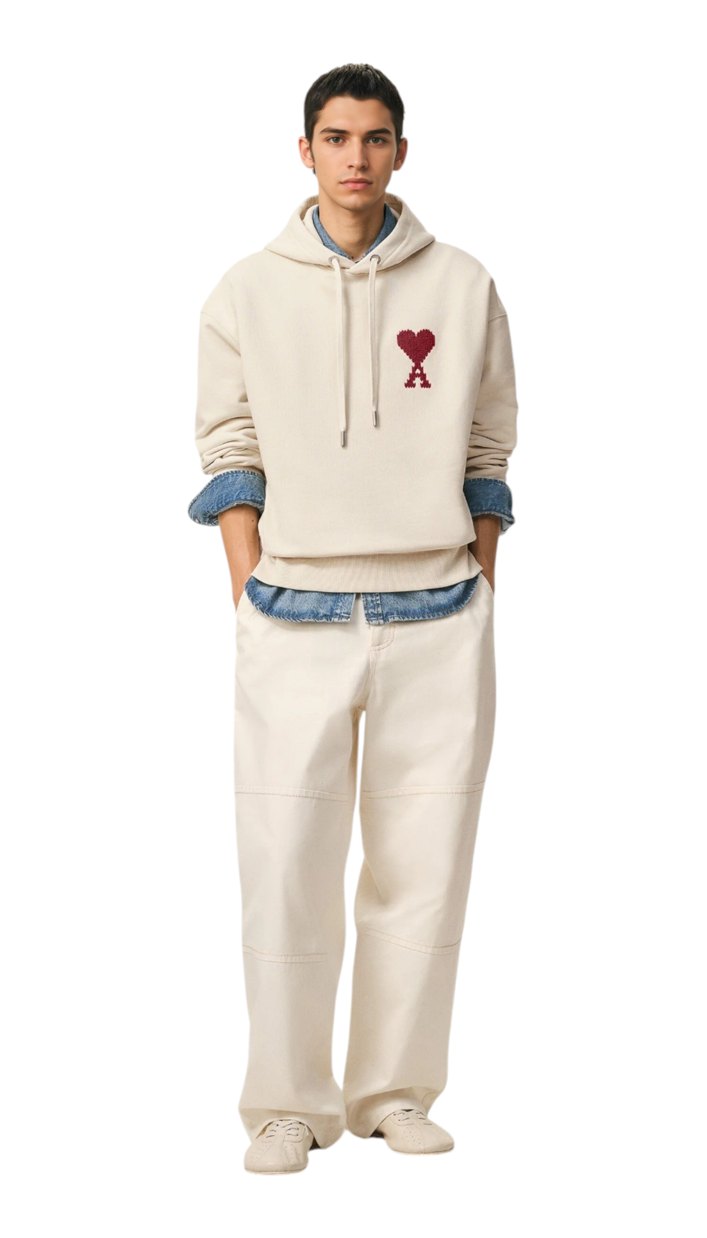 Hoodie unisexe lune soleil Ami Beige