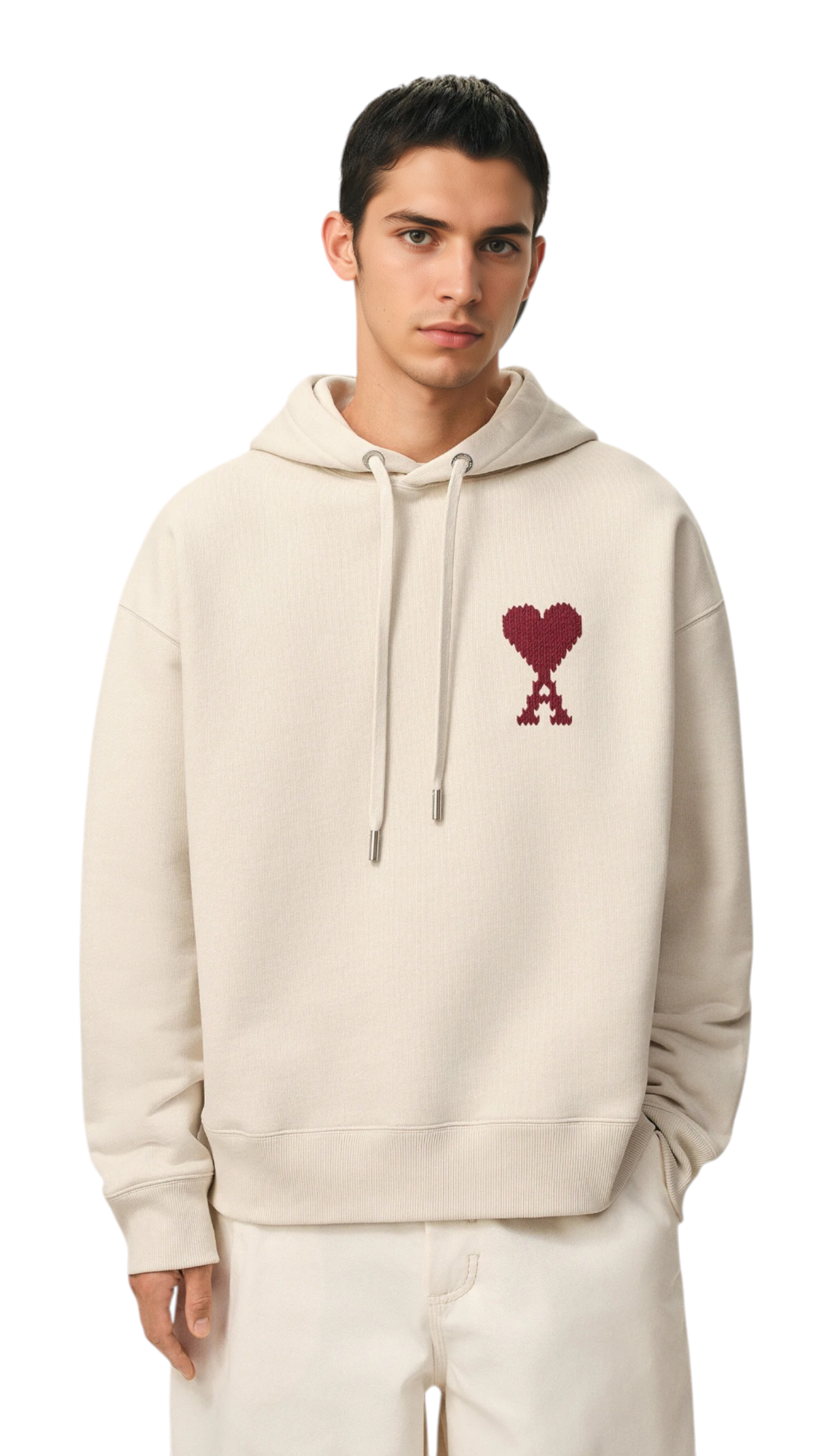 Hoodie unisexe lune soleil Ami Beige