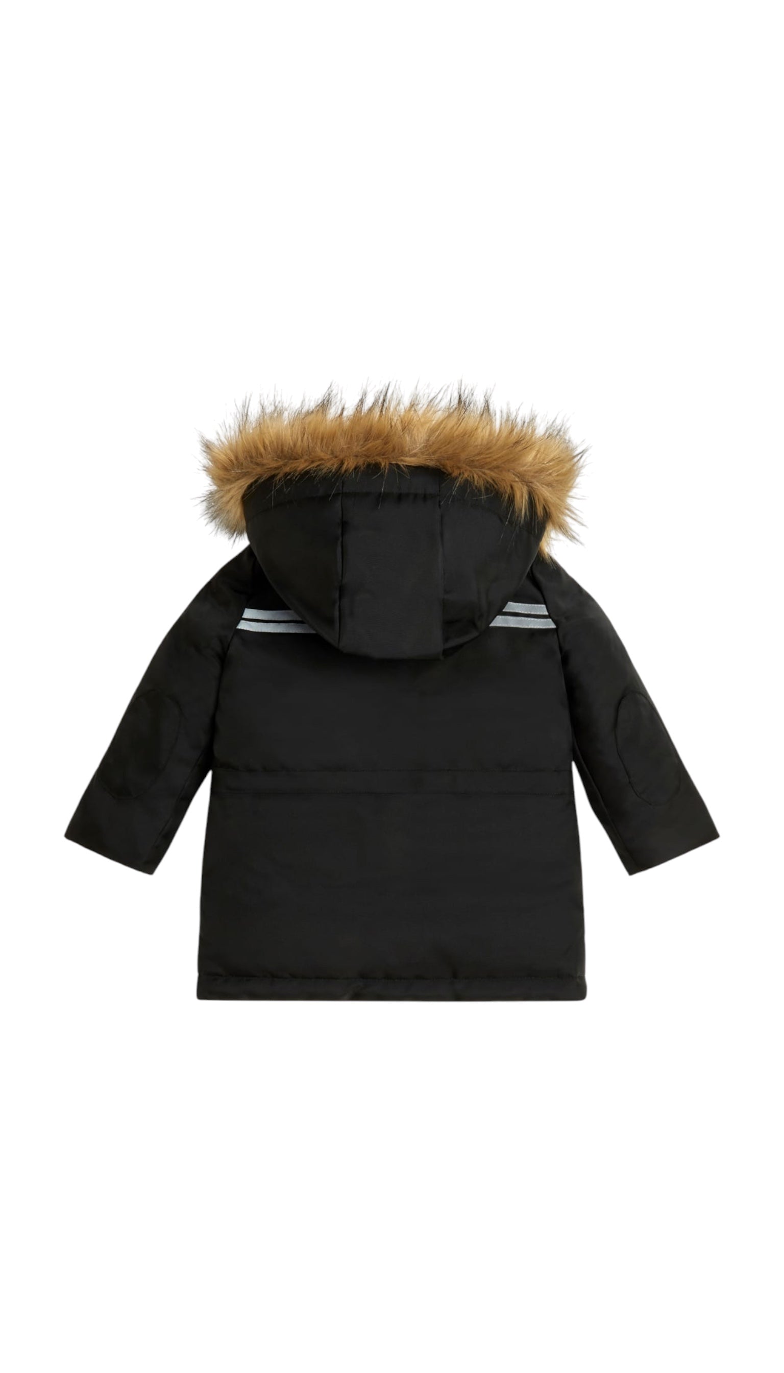 Guess Boys' Winter Parka, Black with Fur Hood