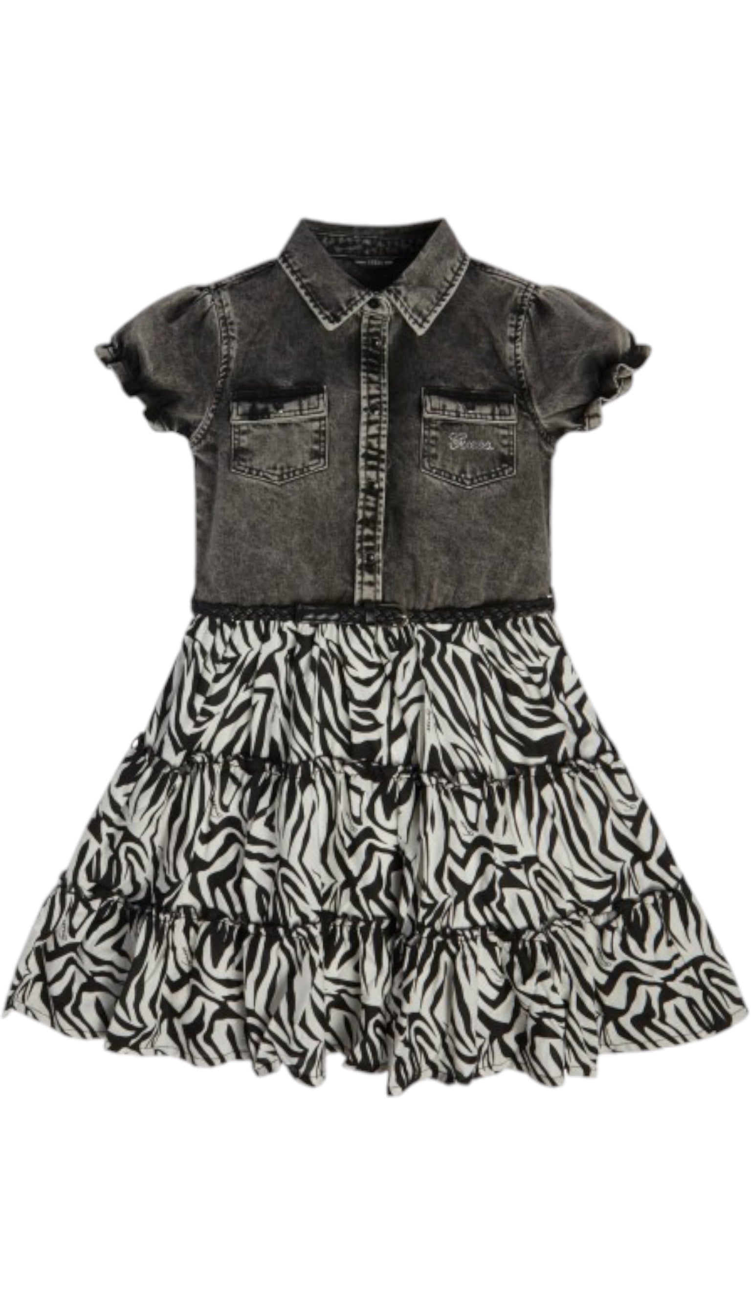 Guess grey animal print dress for girls