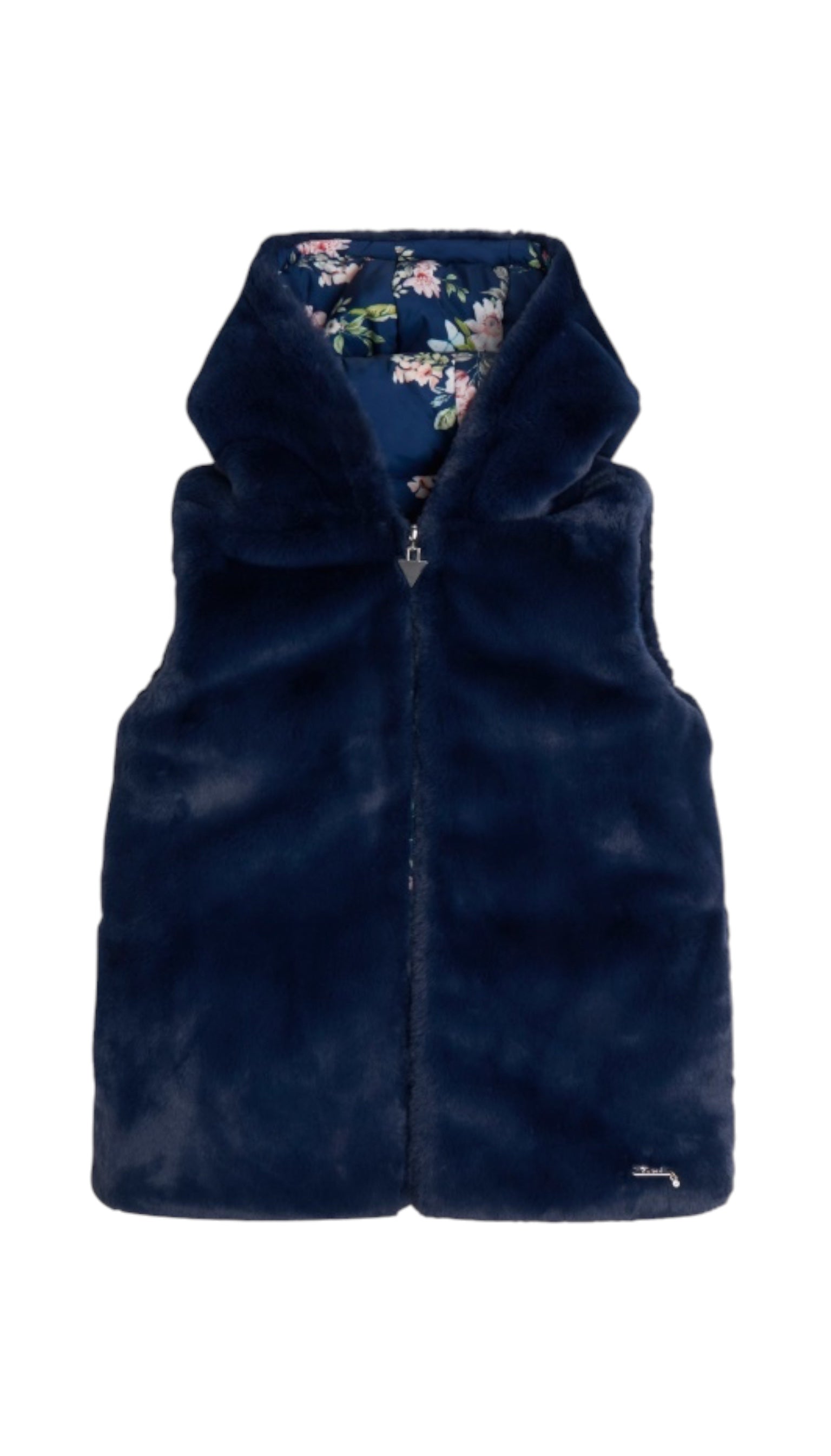 Guess reversible sleeveless jacket for girls, blue