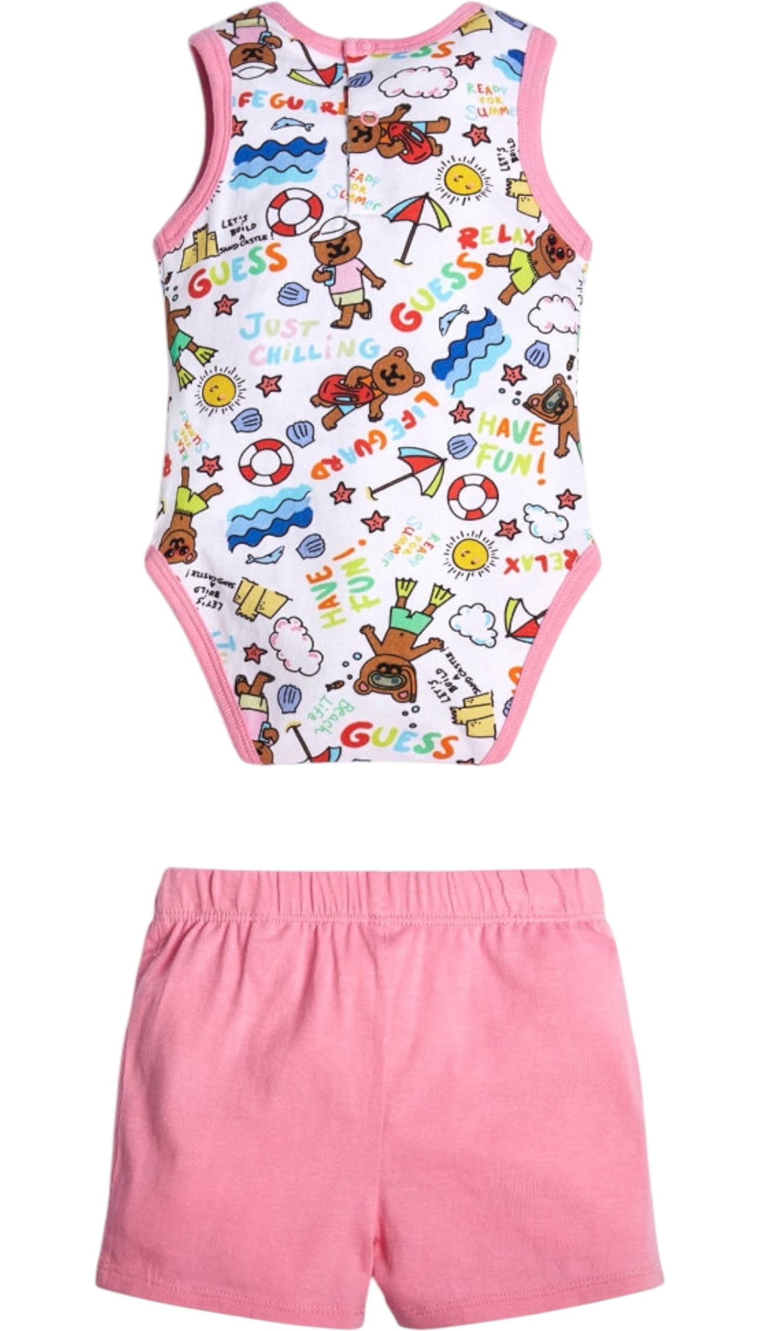 Guess baby bodysuit and shorts in pink