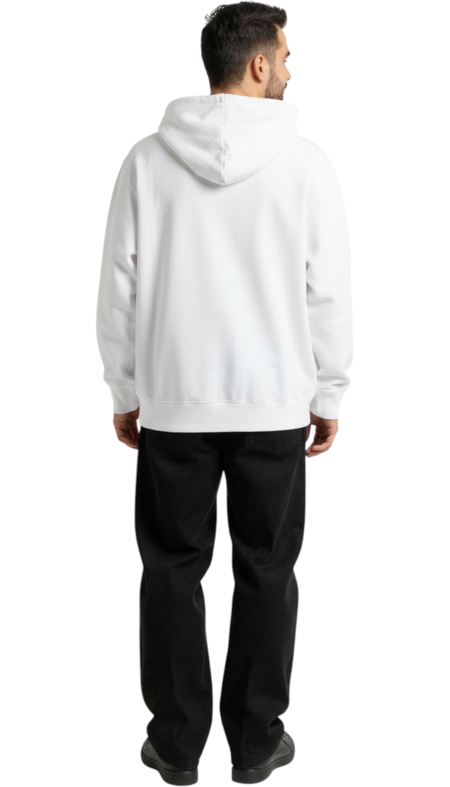 Hanorac unisex Lanvin oversize cu logo brodat alb