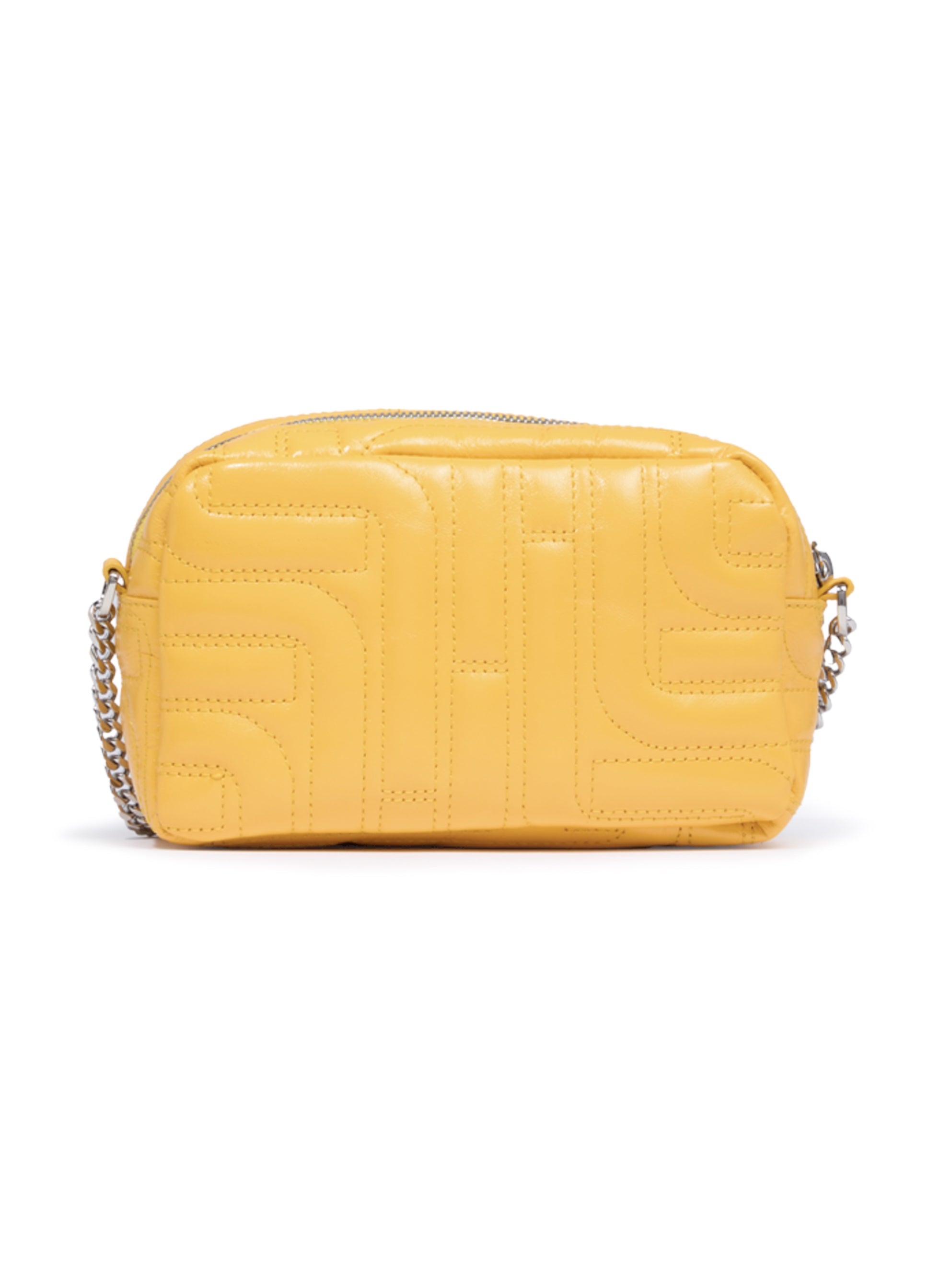Midi-Minuit leather handbag mango yellow camera bag Lancel