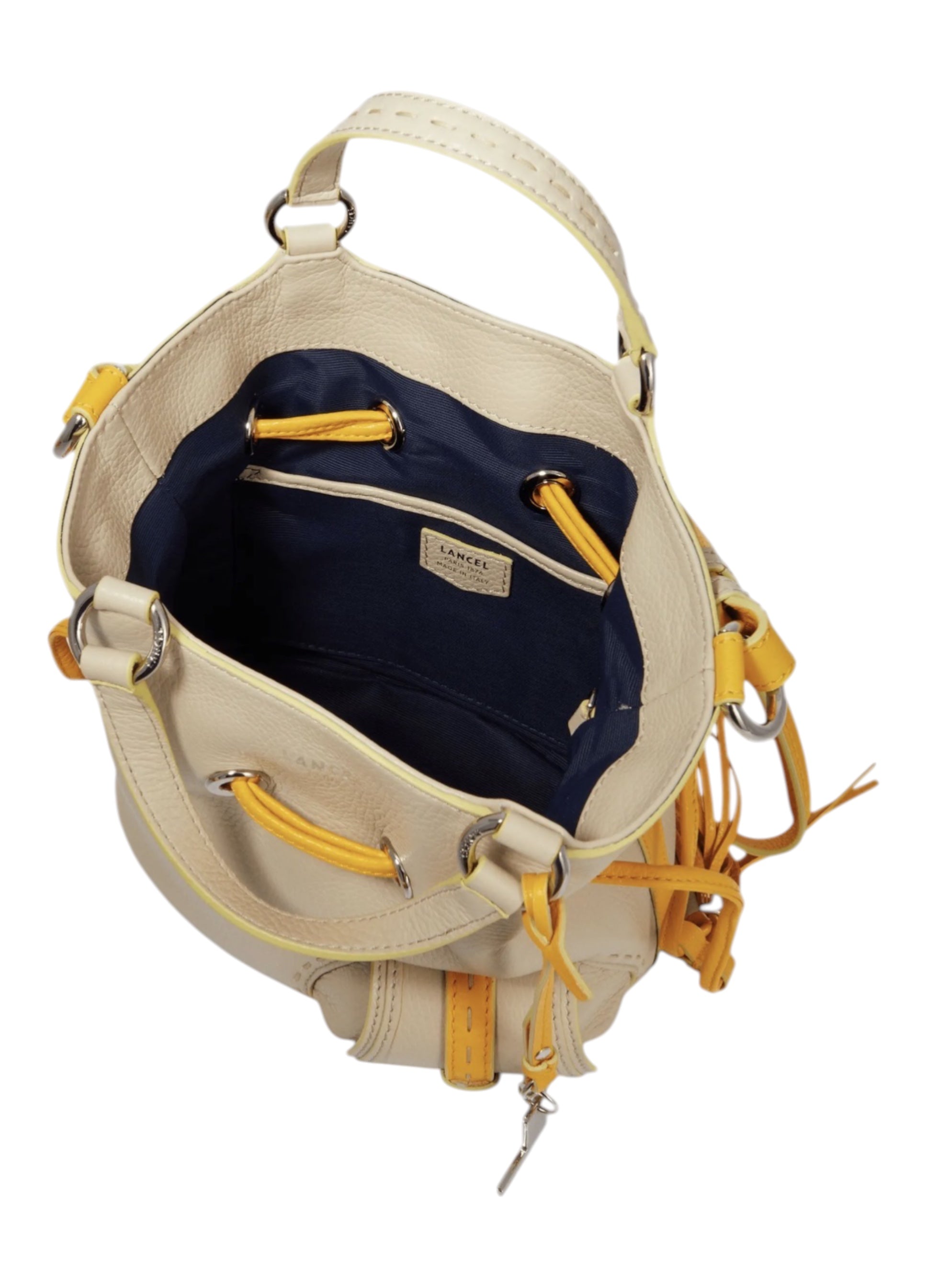 Premier Flirt M Beige Leather Bucket Bag | Lancel