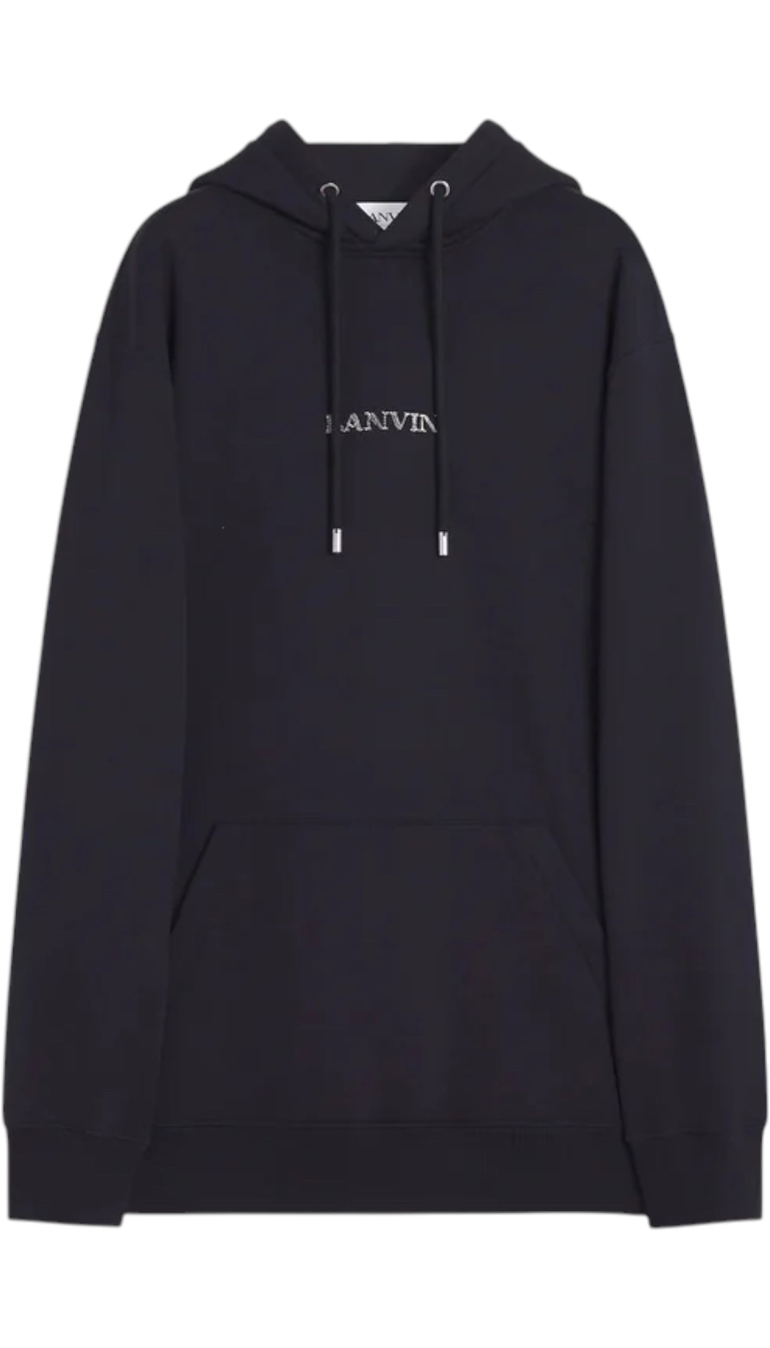 Hanorac unisex Lanvin oversize negru cu logo brodat