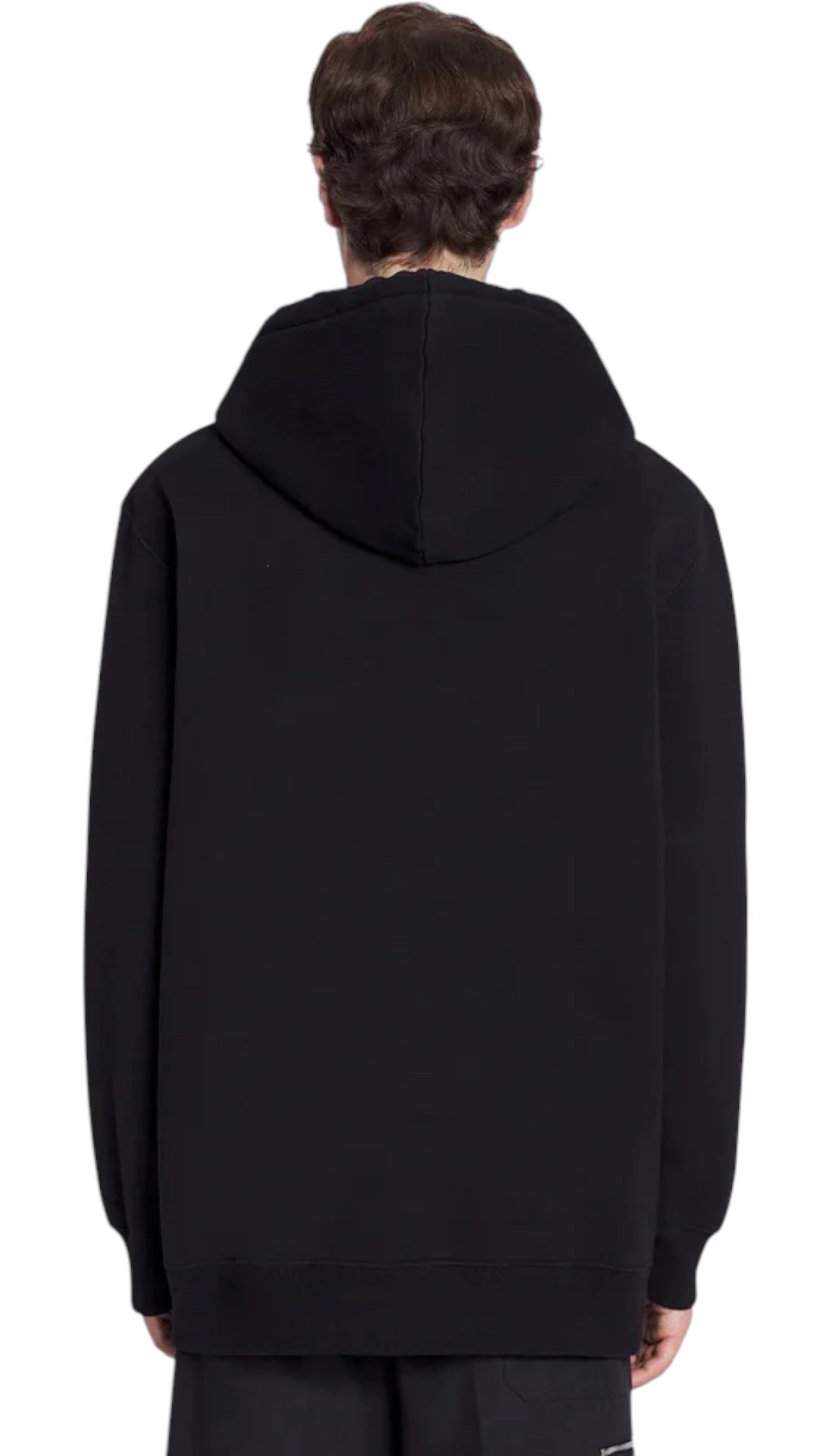 Hanorac unisex Lanvin oversize negru cu logo brodat