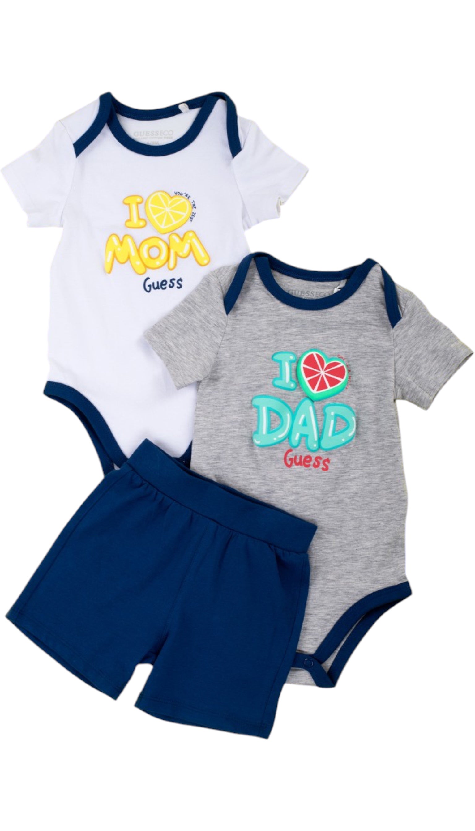 2 body + short bébé Guess blanc