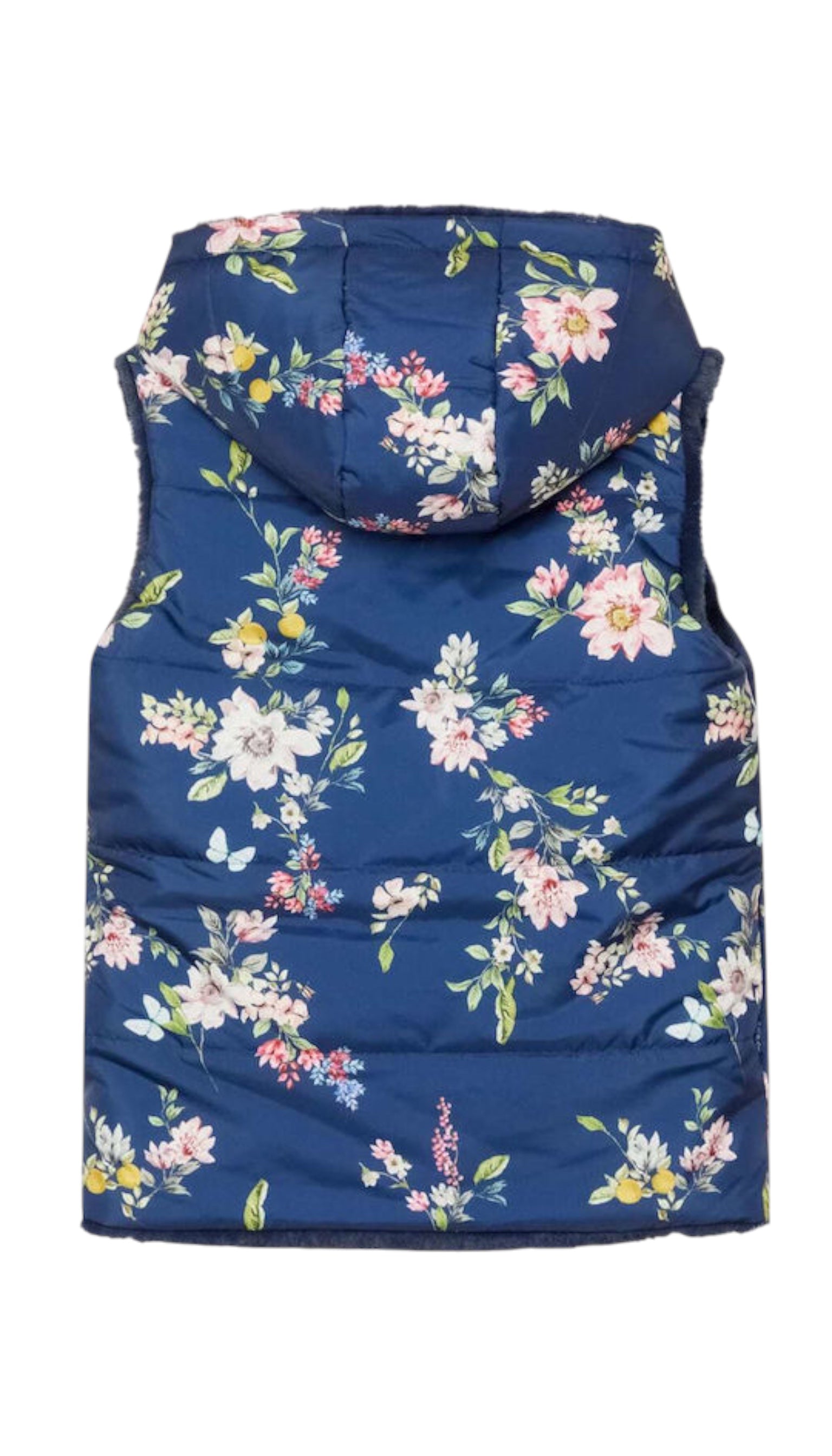 Guess reversible sleeveless jacket for girls, blue