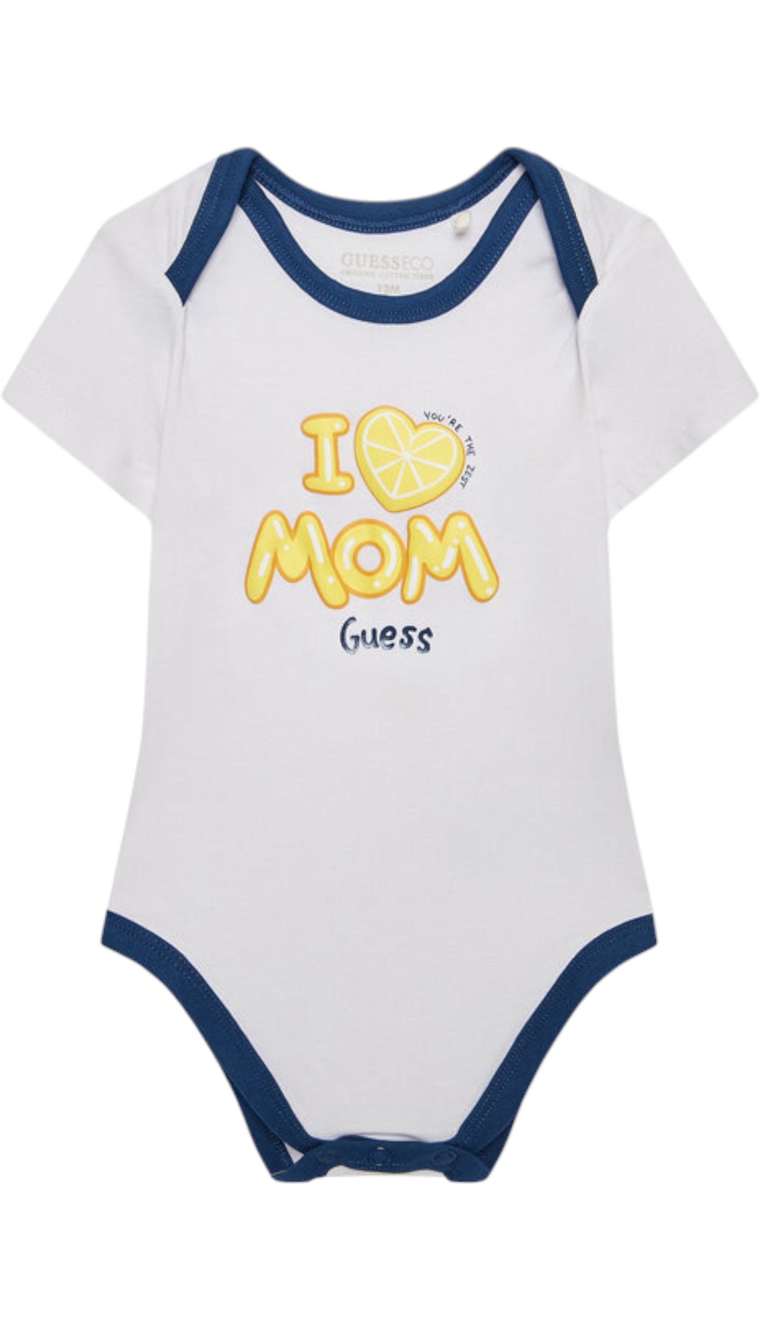 2 Guess baby bodysuits + shorts, white