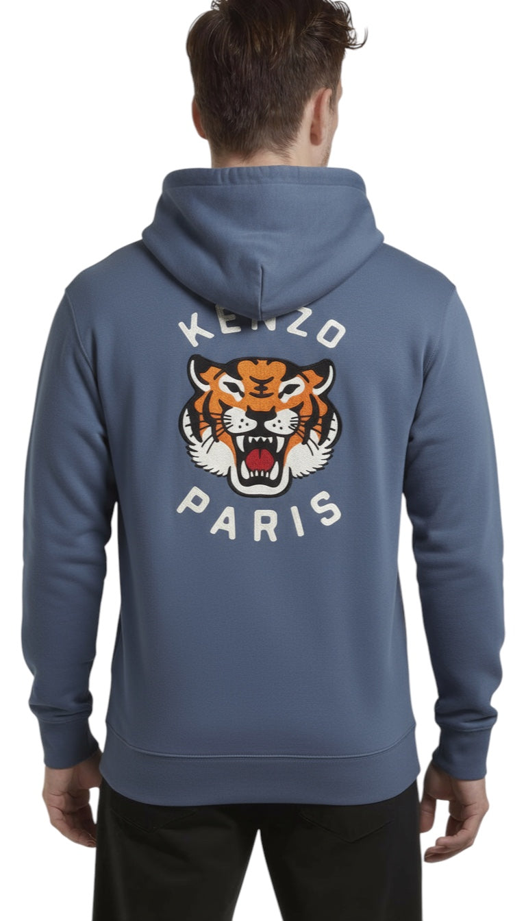【最終値下げ】KENZO Lucky Tiger パーカー ブルー Mサイズ Men's Oversized Lucky Tiger Hoodie Kenzo