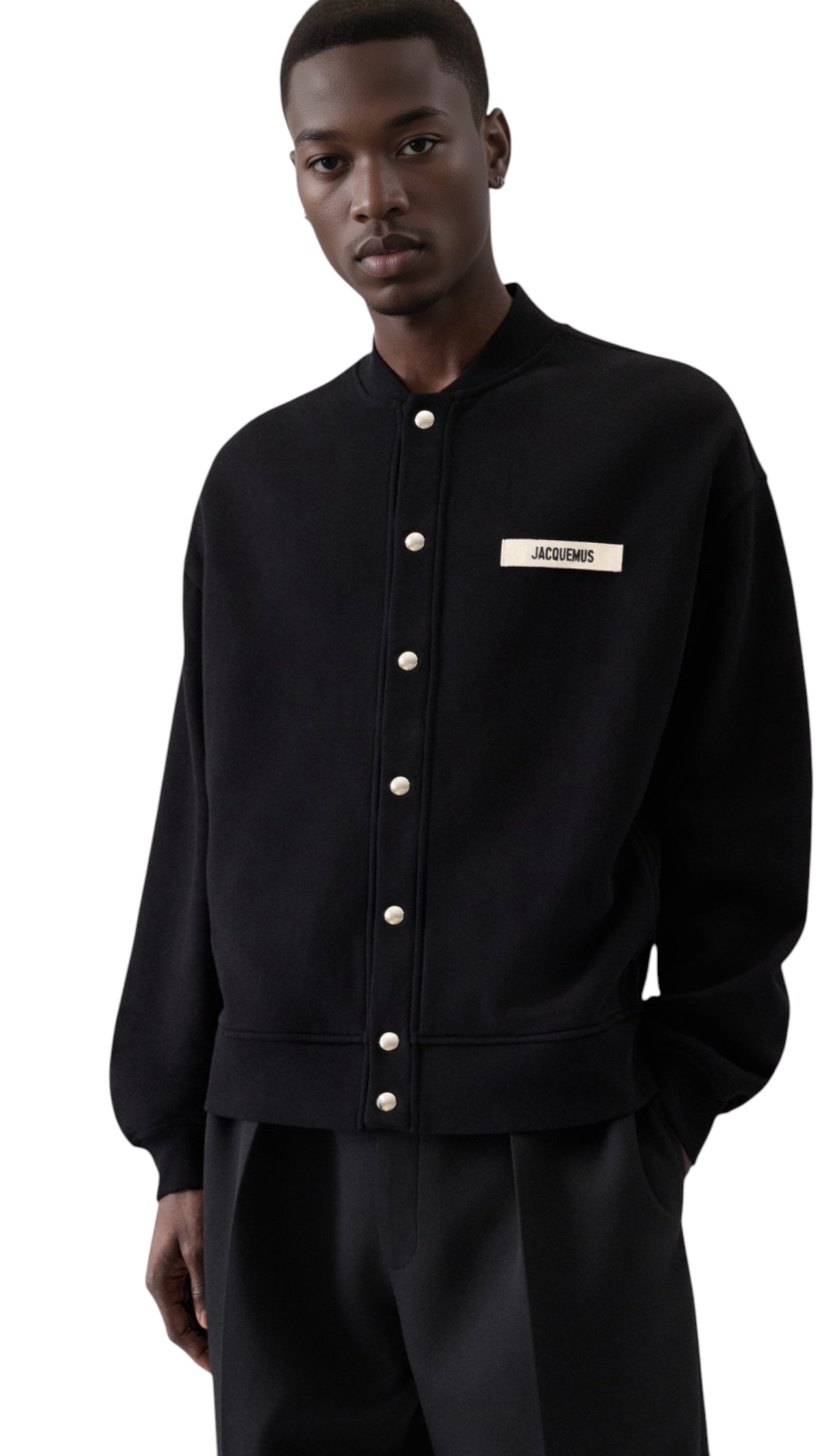 Cardigan bombers unisexe Jacquemus à Gros Grain noir