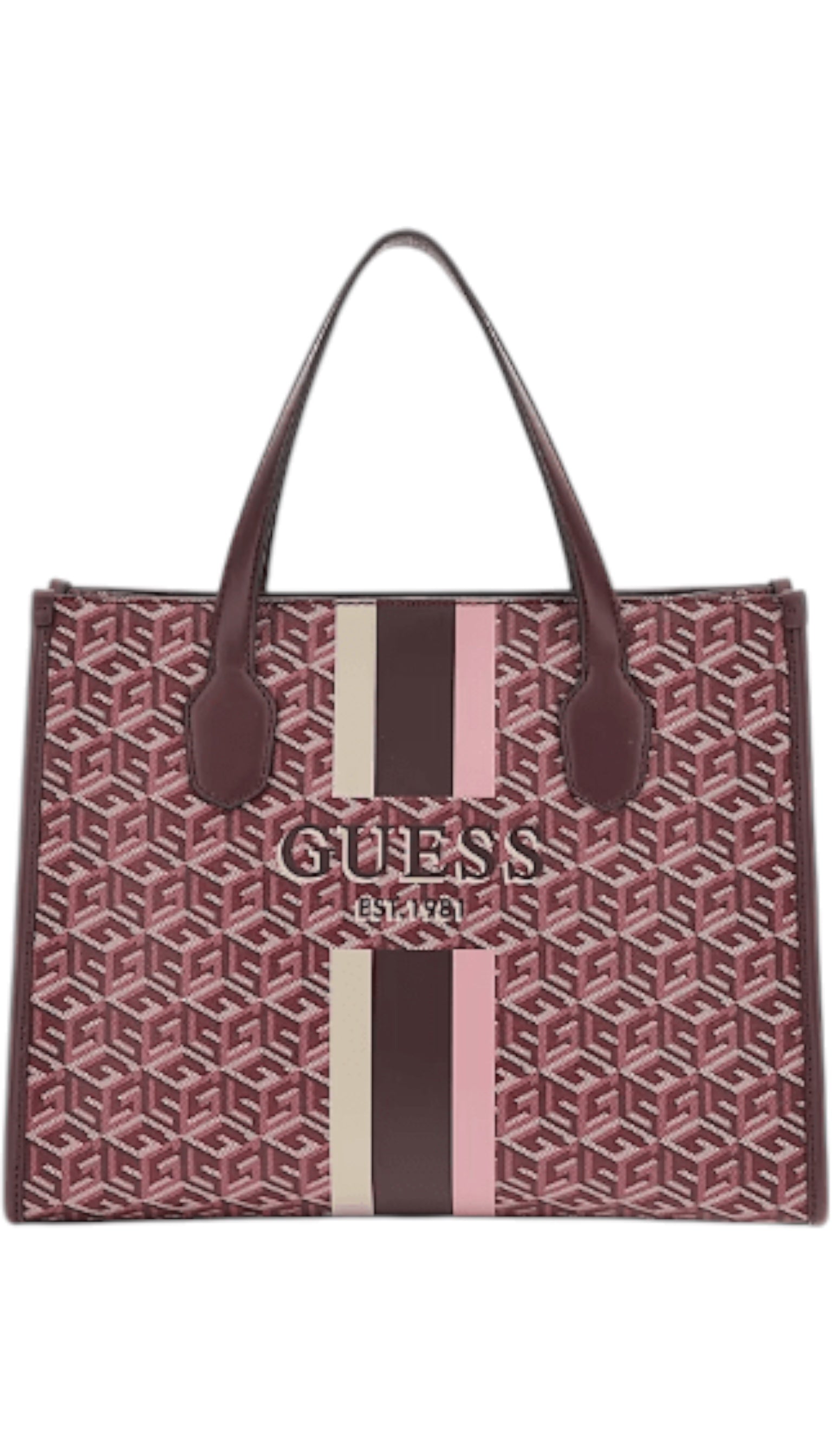 Geantă de damă silvana logo g cube roșu Guess