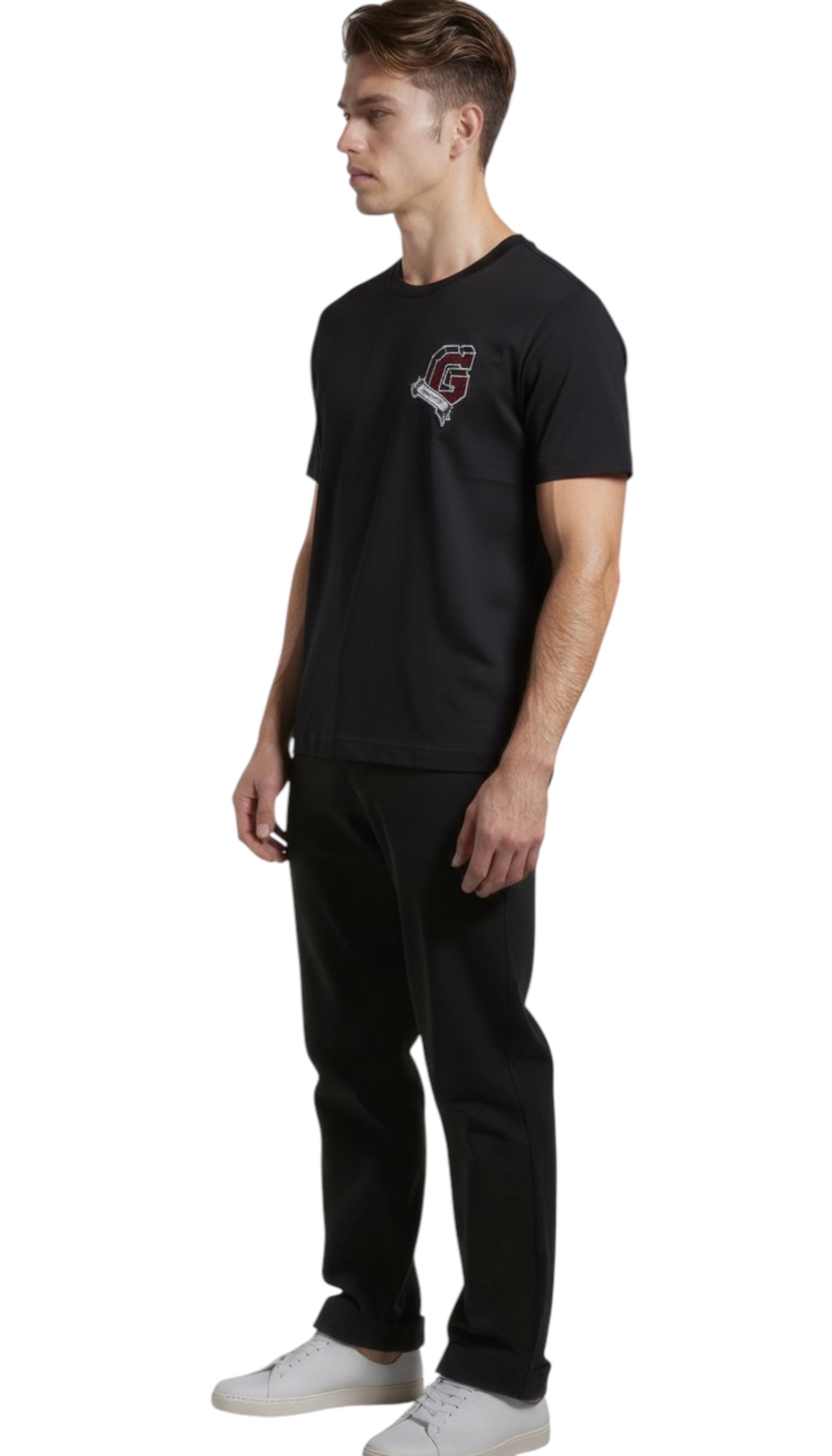 Tricou de bărbați negru cu logo Givenchy aplicat