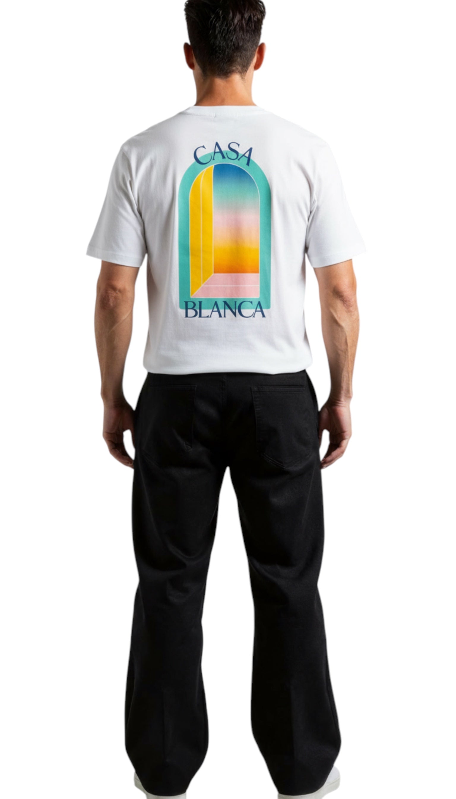 Tricou pentru bărbați alb L'Arc colore Casablanca