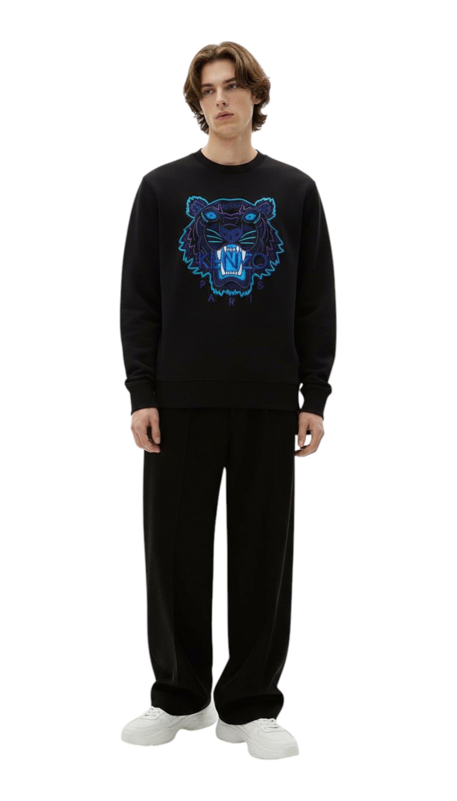 Sweatshirt homme Kenzo Tiger classic noir/bleu