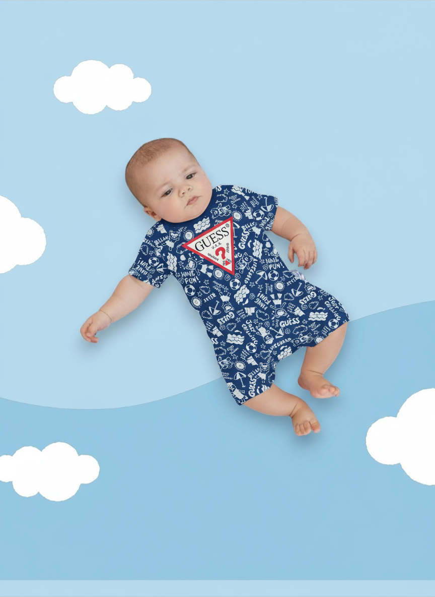 Grenouillère bébé Guess bleu