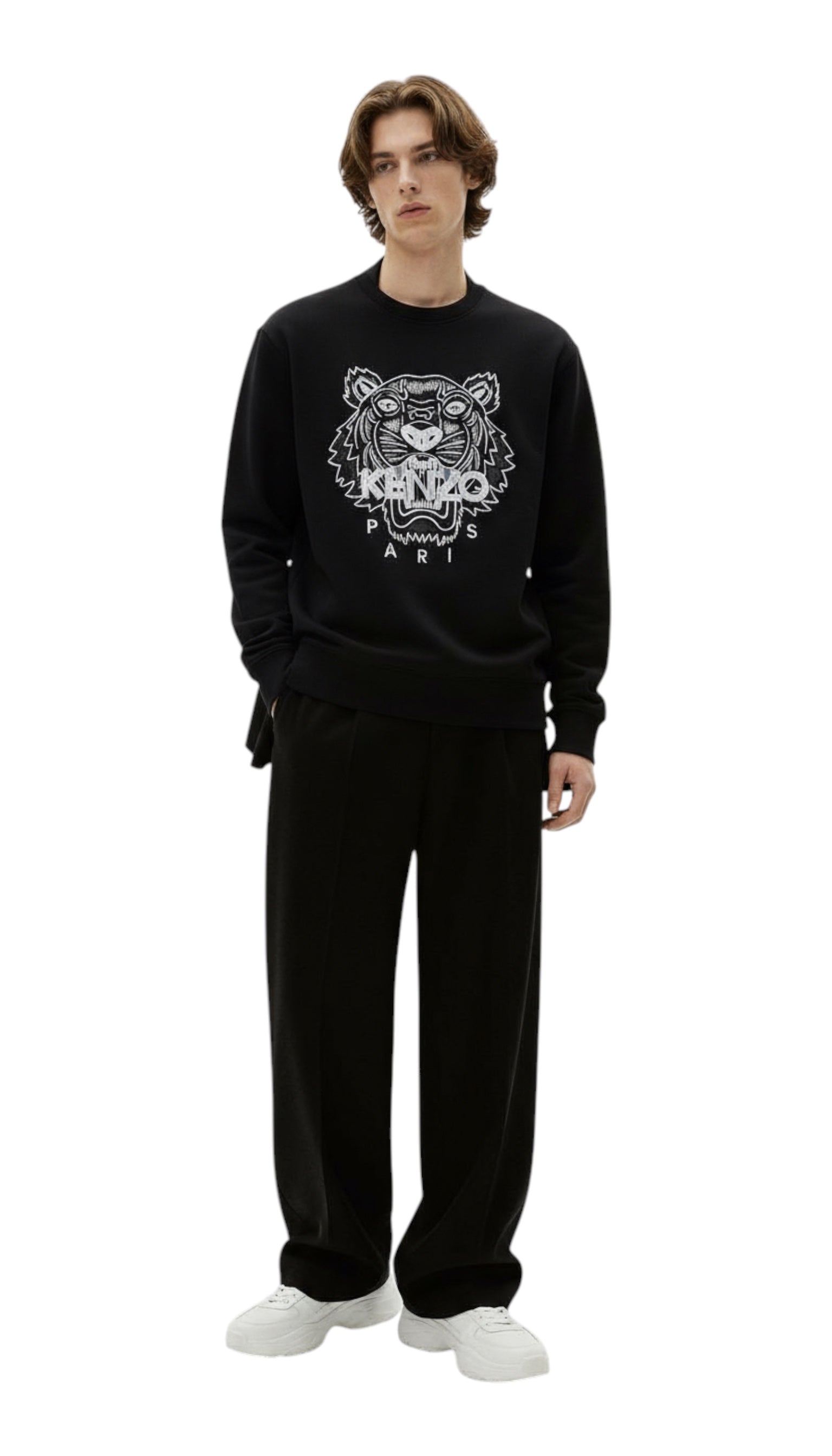 Sweatshirt homme Kenzo Tiger classic noir/gris