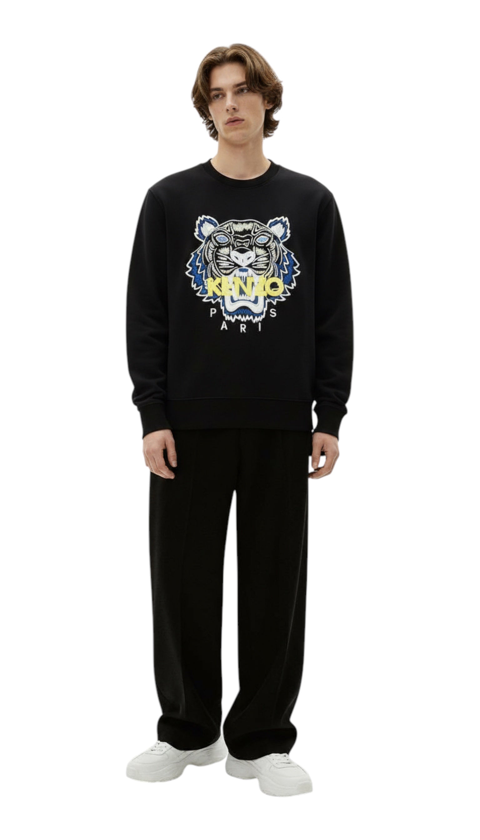 Sweatshirt homme Kenzo Tiger classic noir/jaune