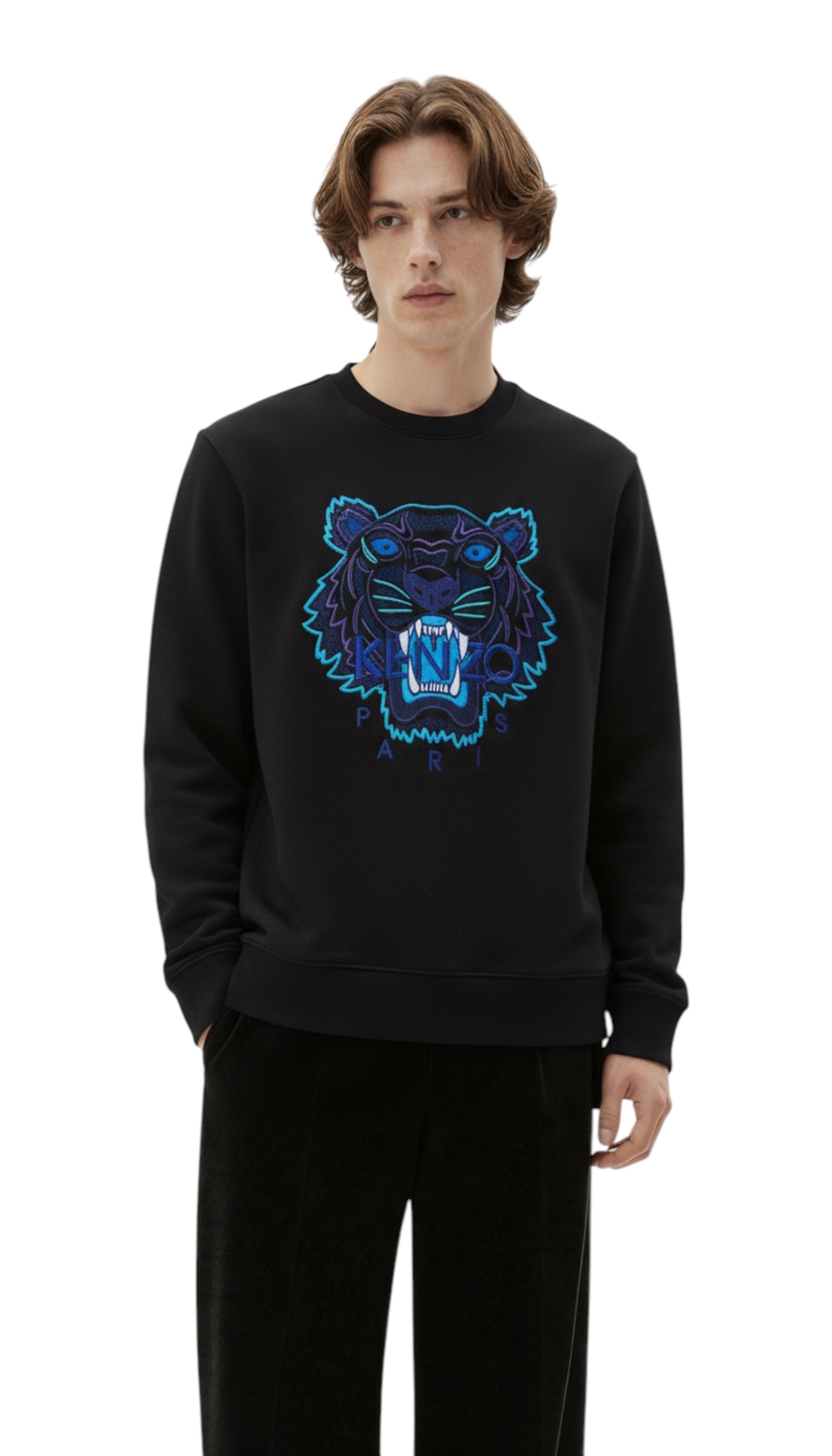 Sweatshirt homme Kenzo Tiger classic noir/bleu