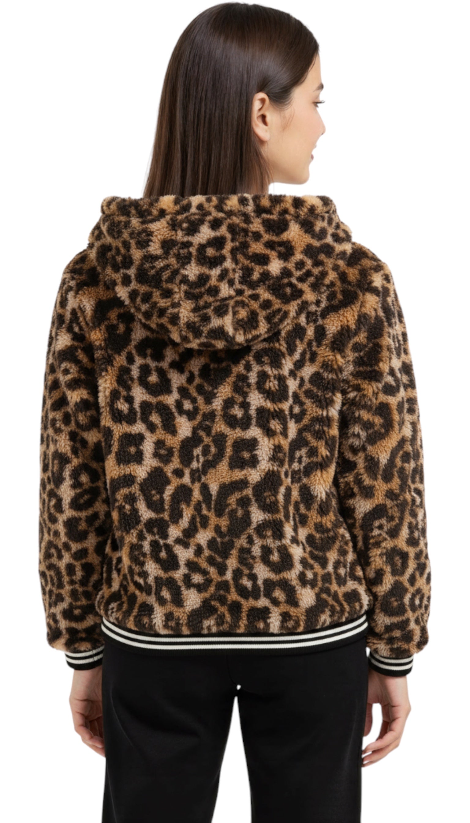 Guess reversible leather/leopard print jacket for girls