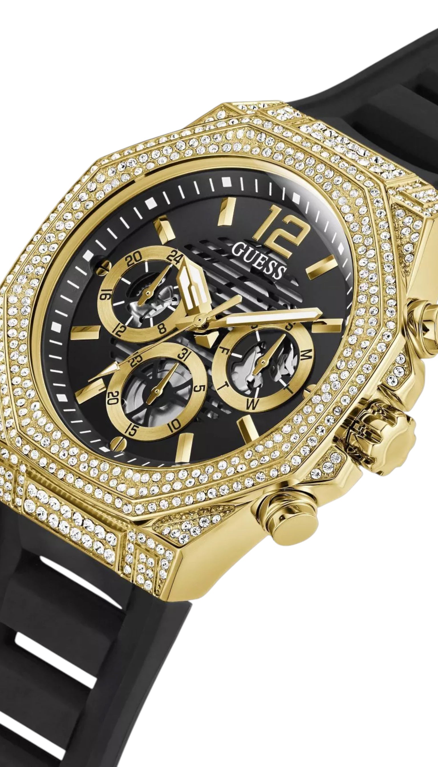 Ceas de bărbați Guess GW0518G2 Negru / Auriu