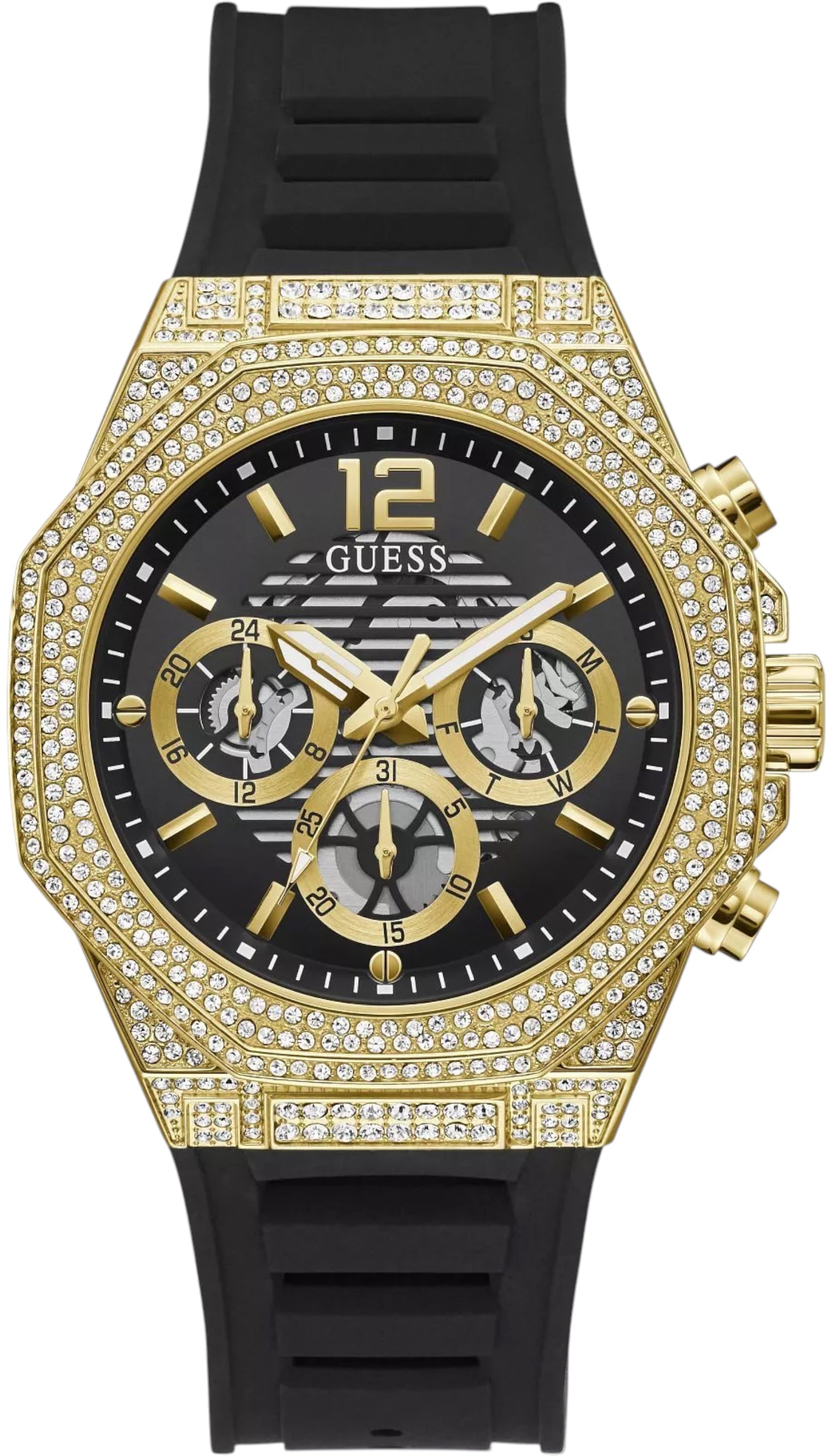 Ceas de bărbați Guess GW0518G2 Negru / Auriu