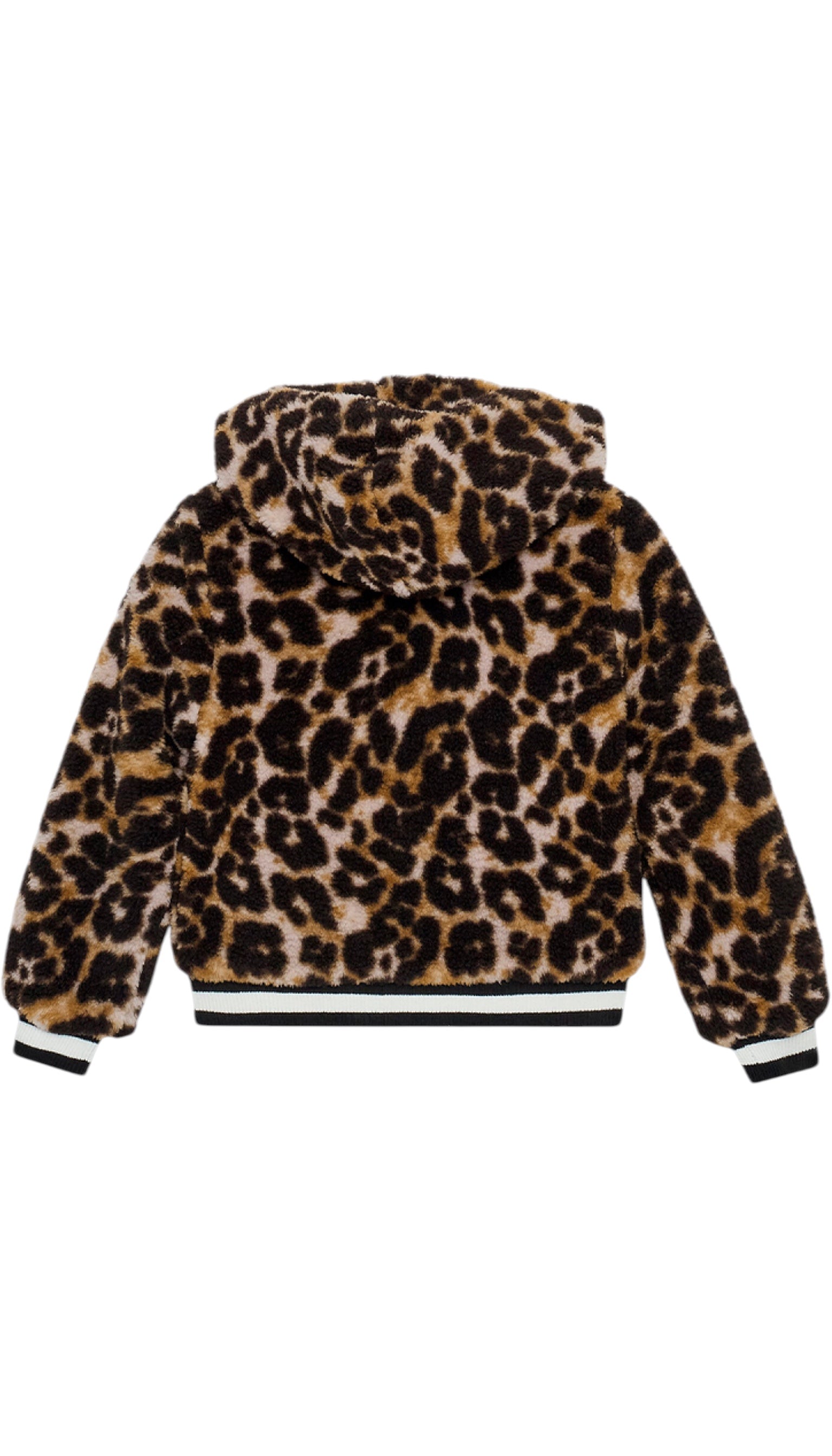 Jachetă reversibilă pentru fete Guess, din piele/leopard
