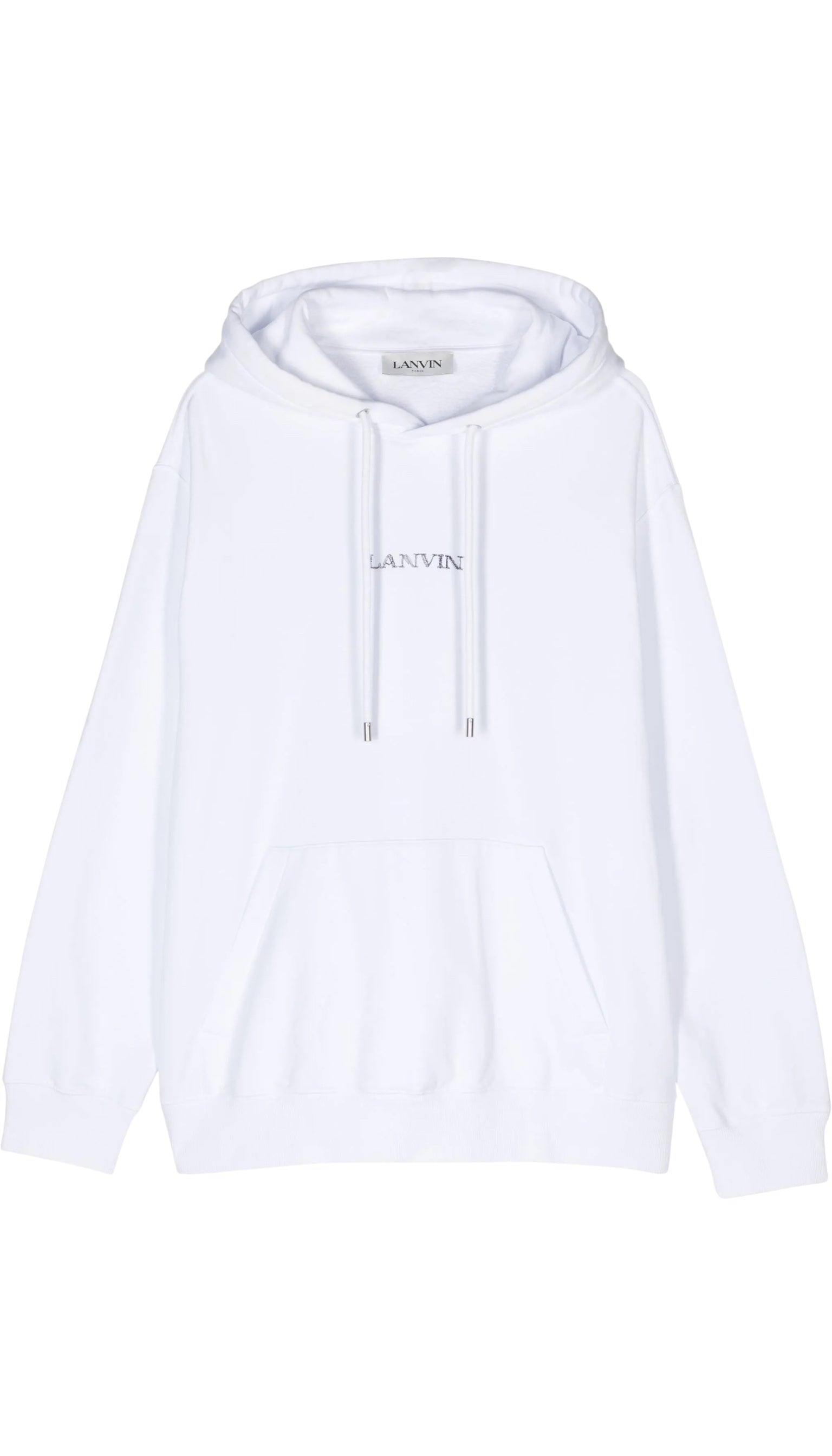 Hanorac unisex Lanvin oversize cu logo brodat alb
