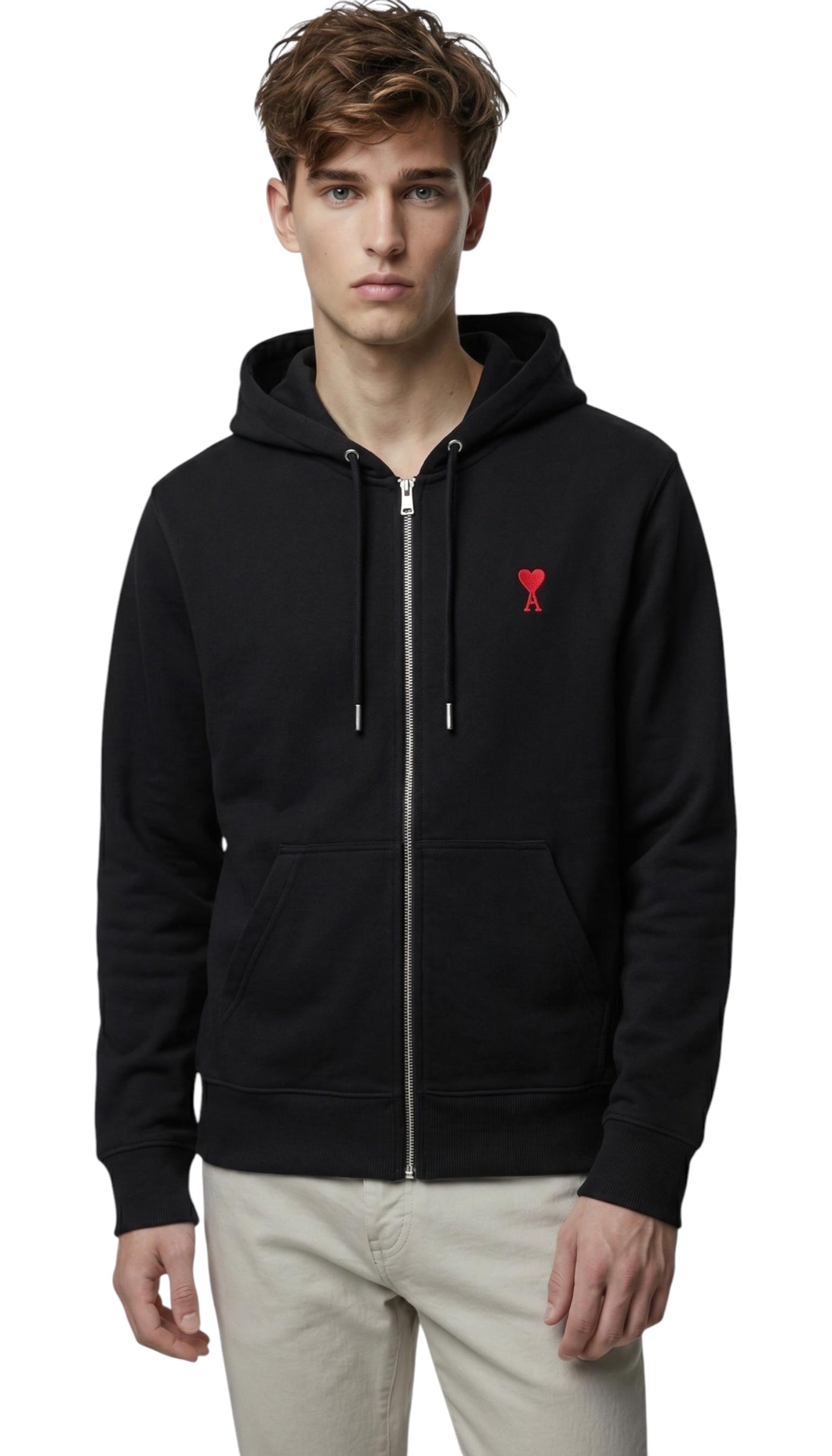 Hoodie Zippé Ami de coeur  noir