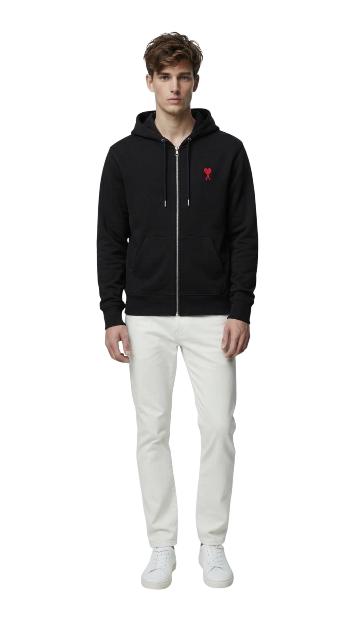 Hoodie Zippé Ami de coeur  noir