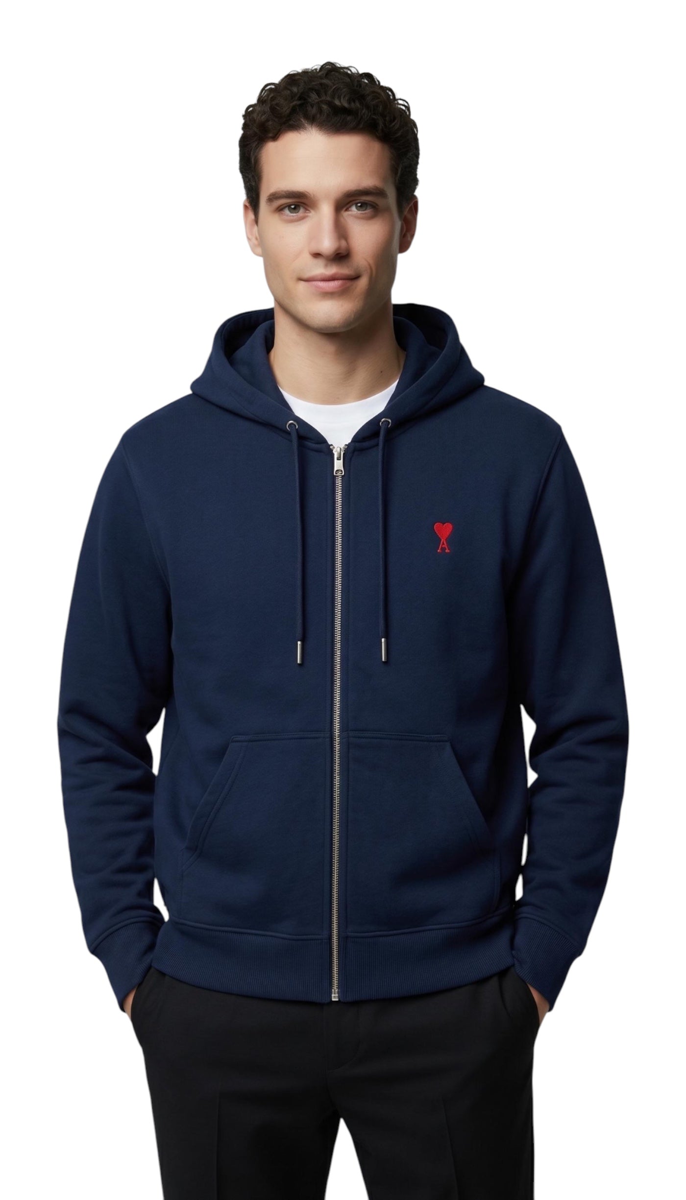 Hoodie Zippé Ami de coeur Bleu