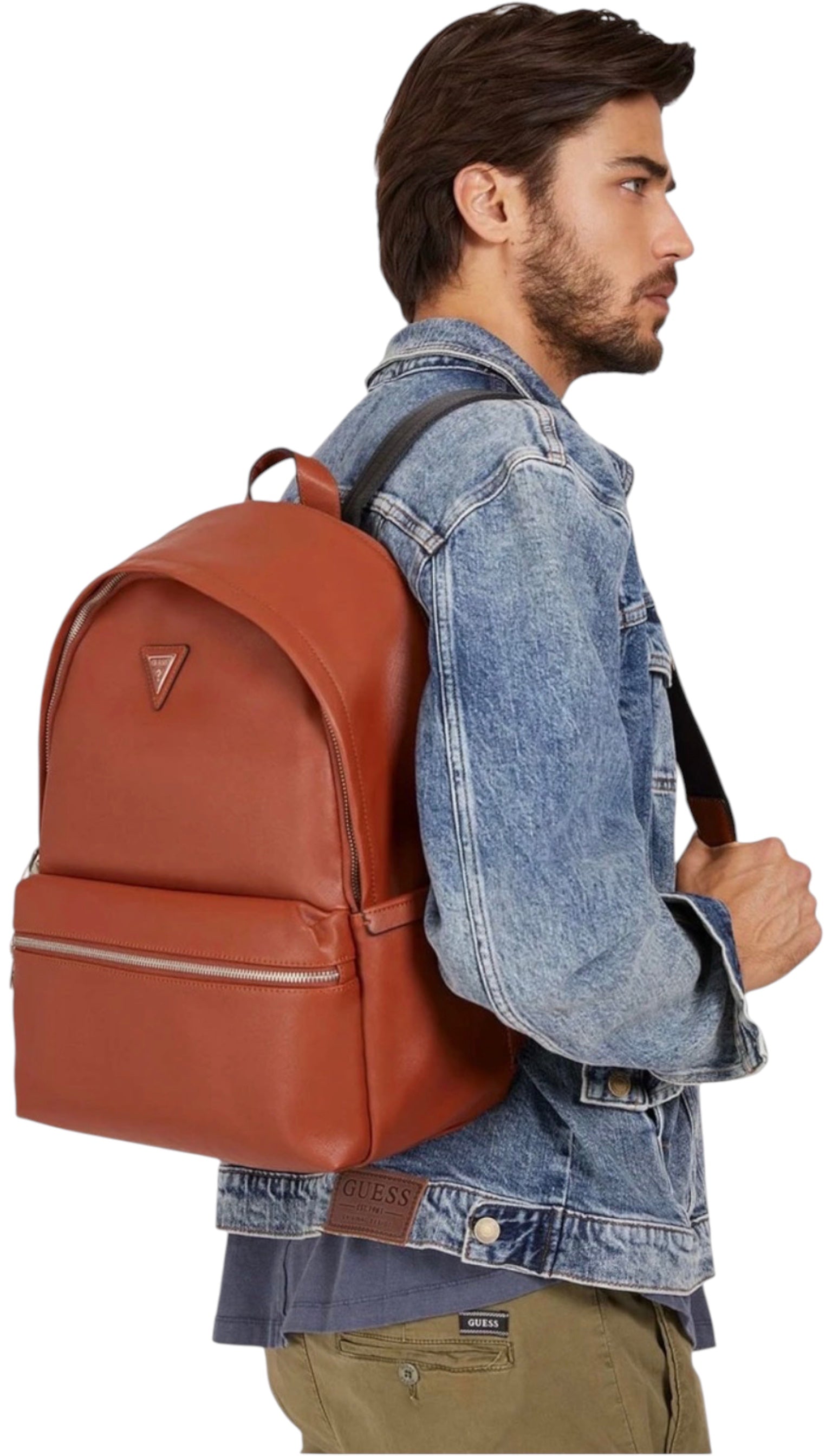 Rucsac pentru bărbați maro Guess