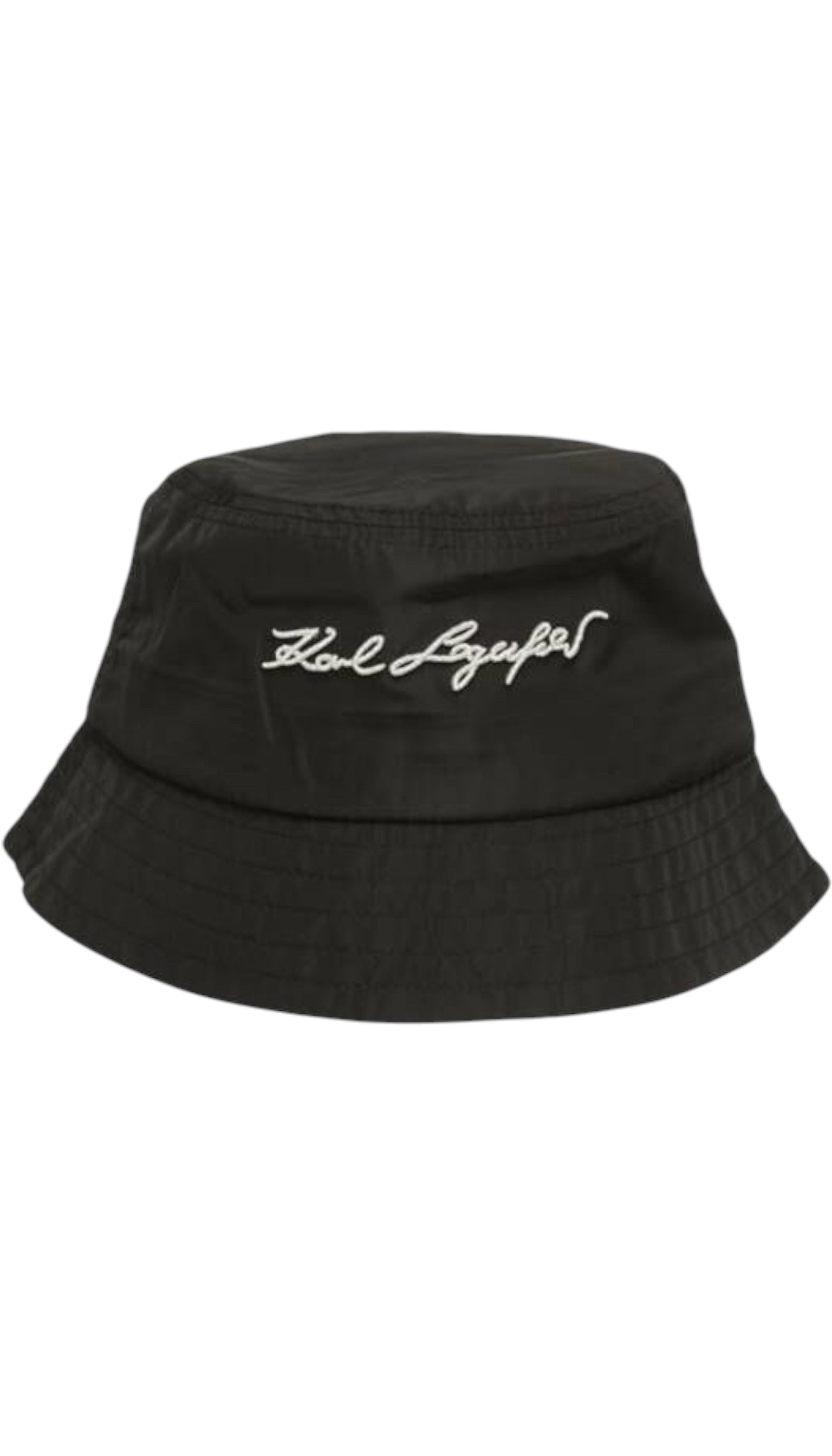 Karl Lagerfeld black Buck signature bucket hat