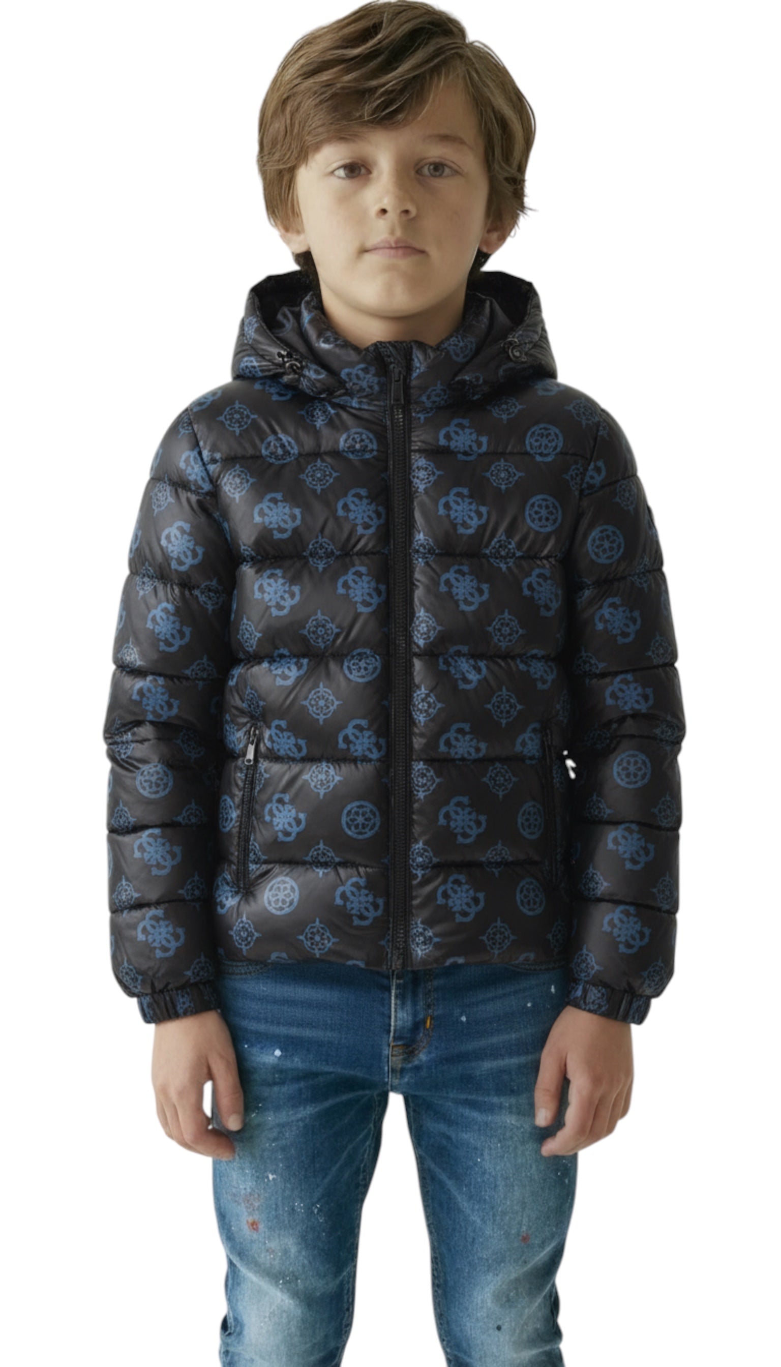 Guess boys' black puffer jacket