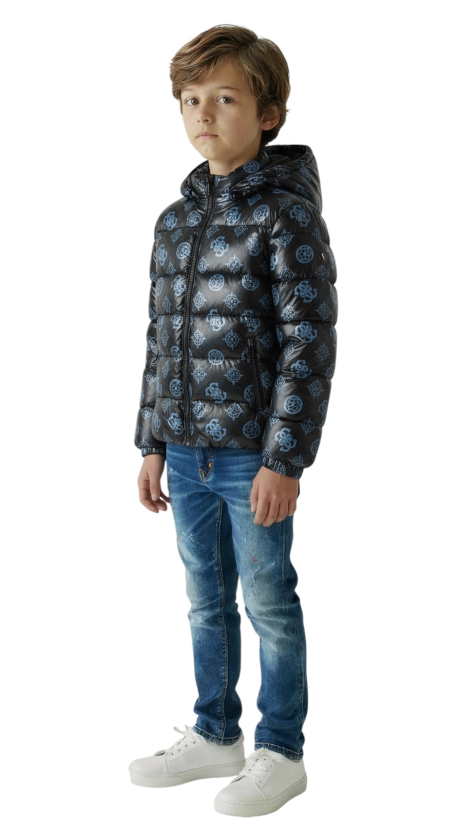 Guess boys' black puffer jacket