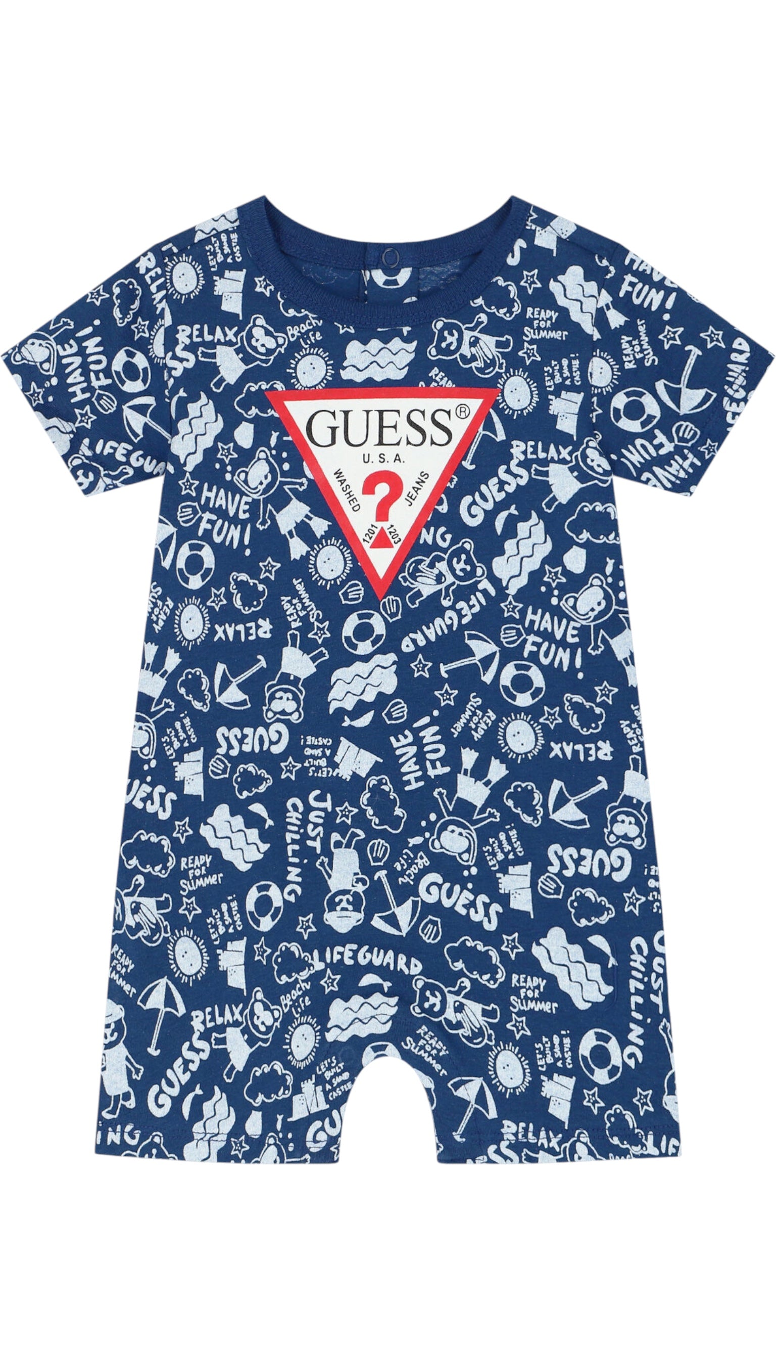 Grenouillère bébé Guess bleu