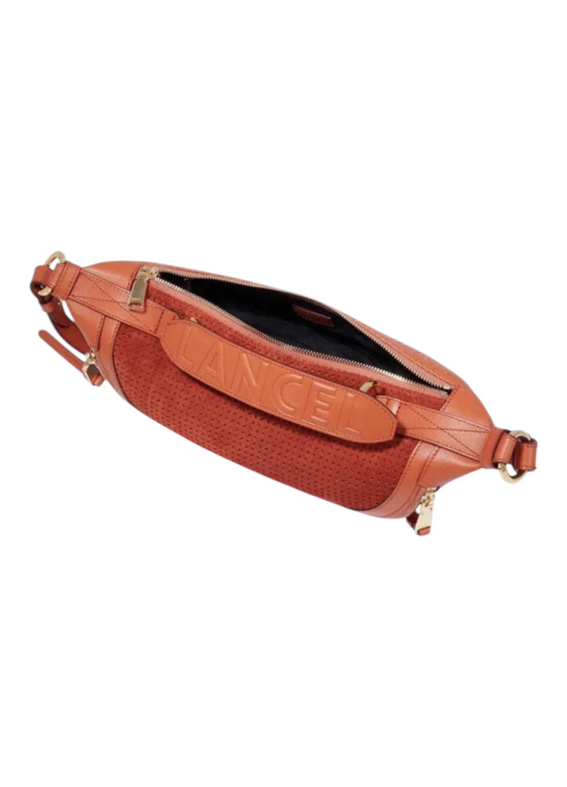 Leather Origami crossbody bag vermilion gold Lancel