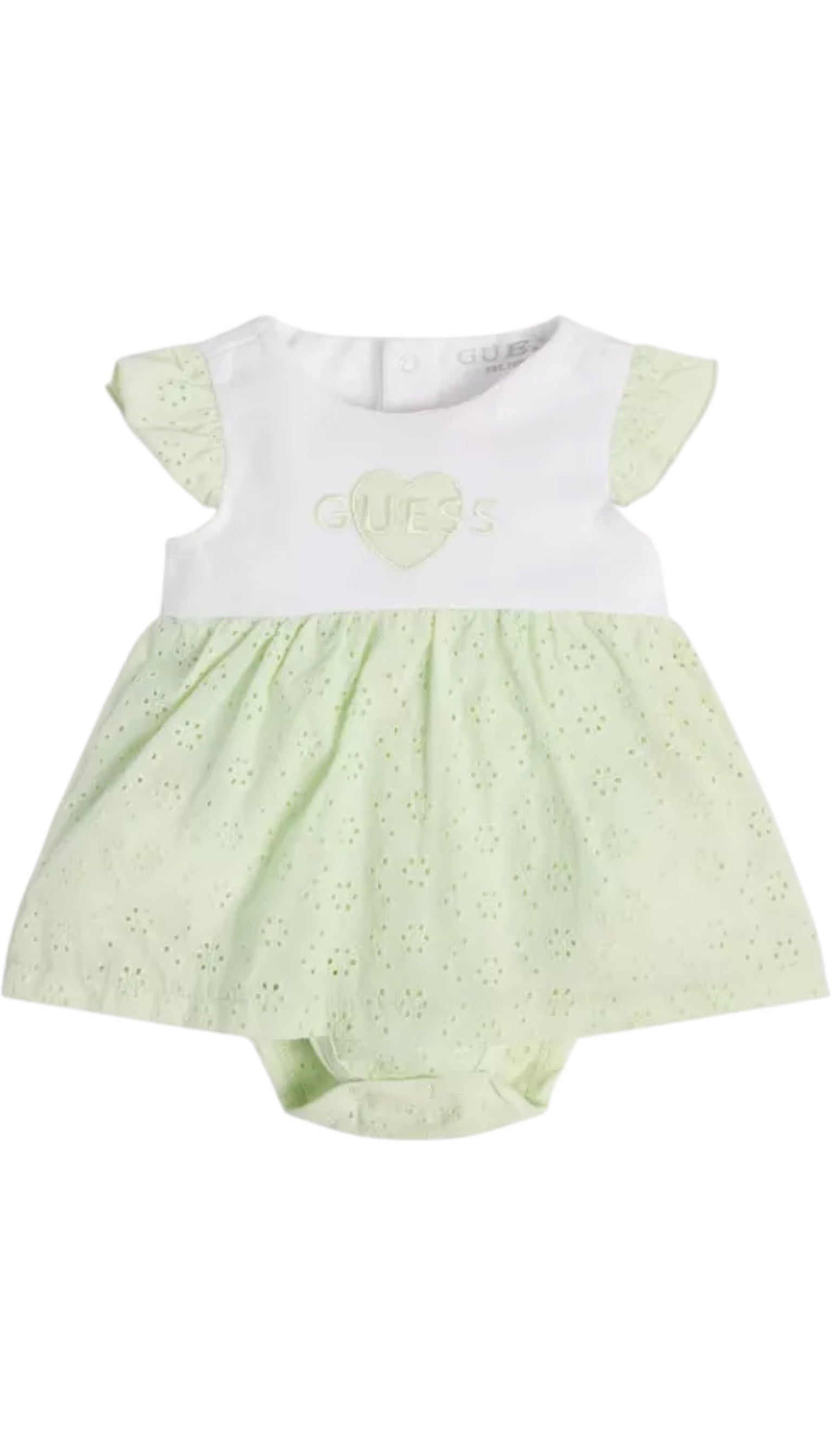 Body fille bébé Guess vert/blanc