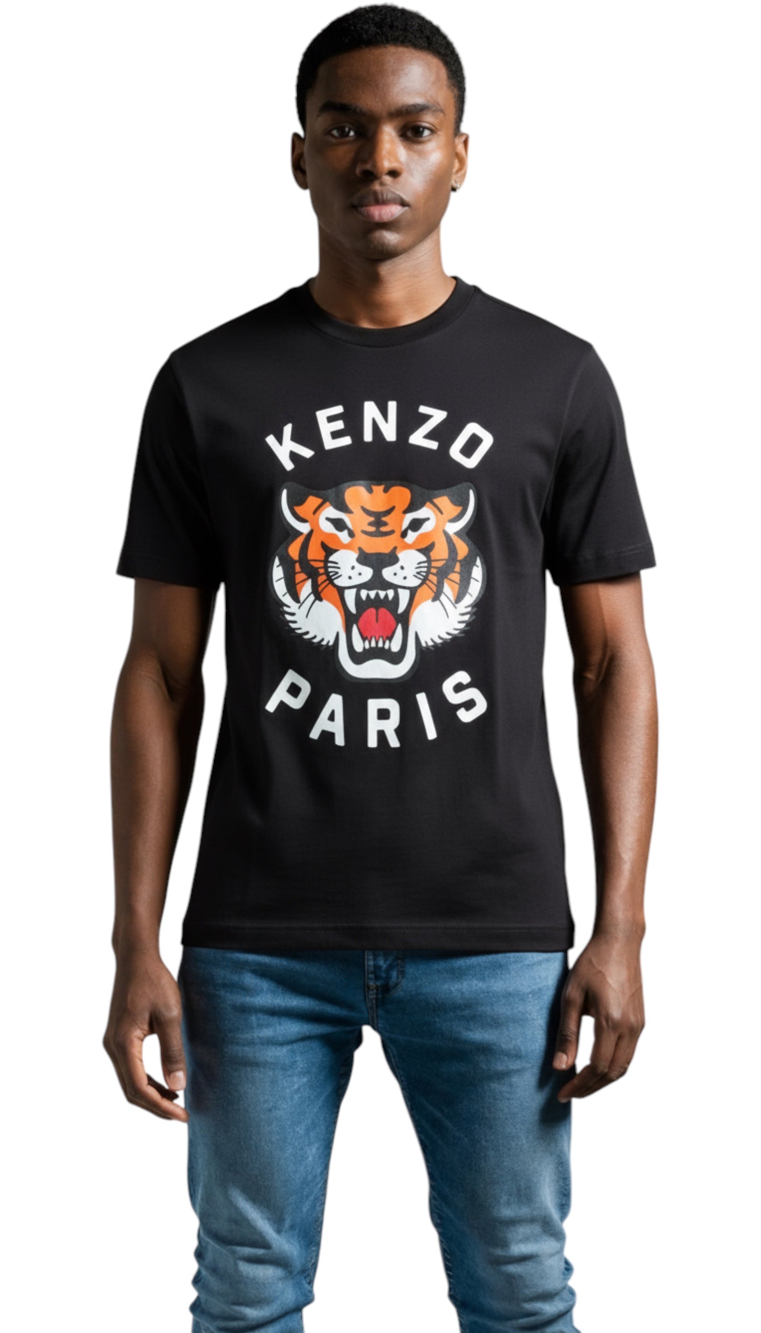 T-shirt homme  Lucky Tiger Noir Kenzo