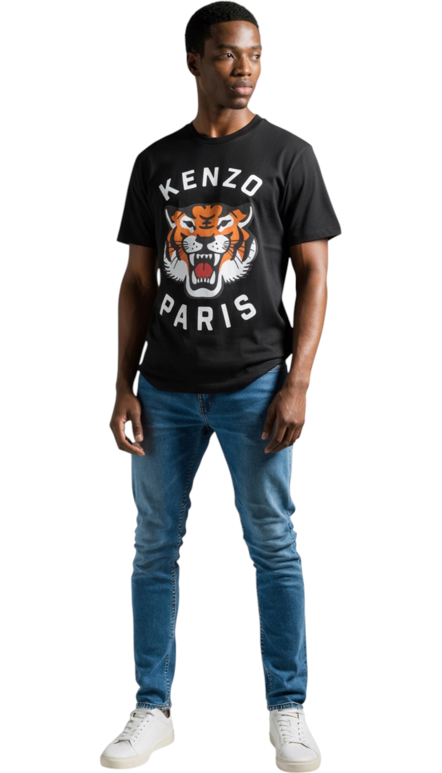 T-shirt homme  Lucky Tiger Noir Kenzo