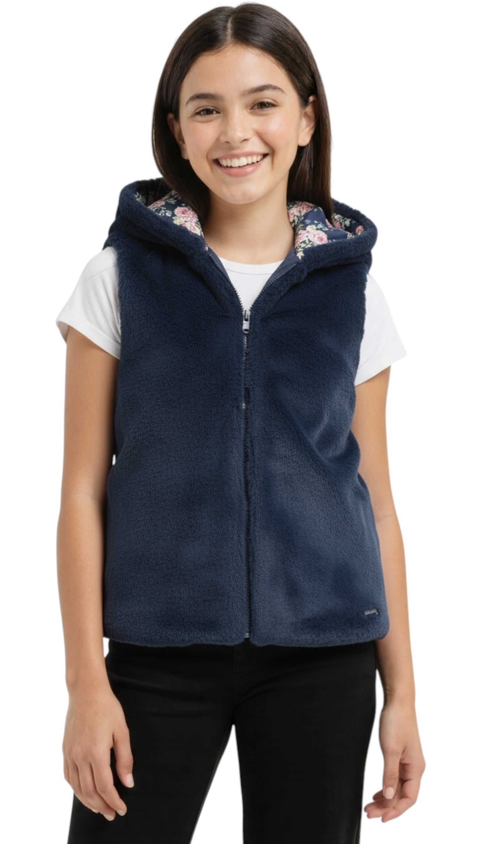 Veste fille sans manche réversible Guess bleu