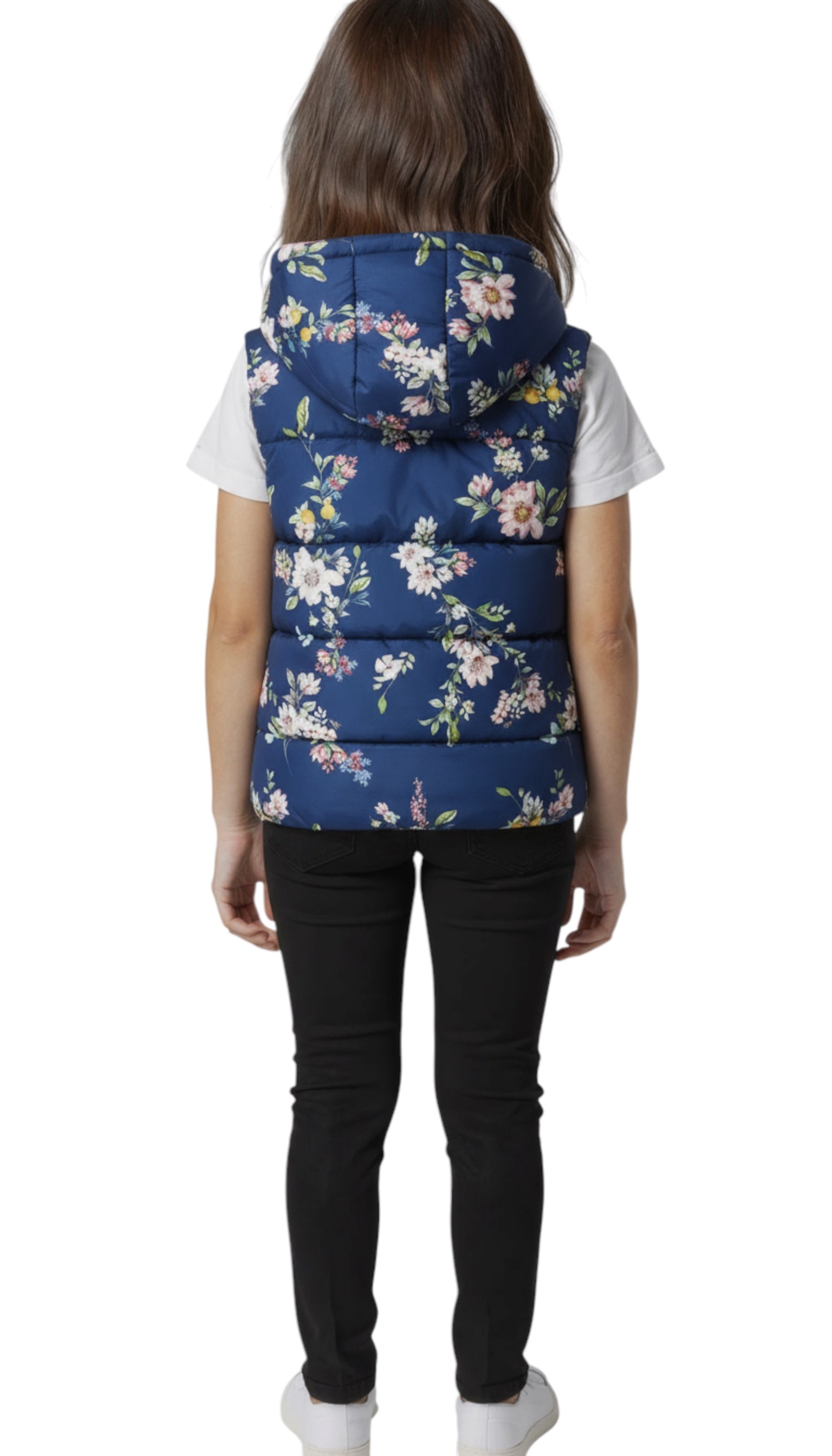 Vestă de fată fără mâneci reversibilă Guess albastră