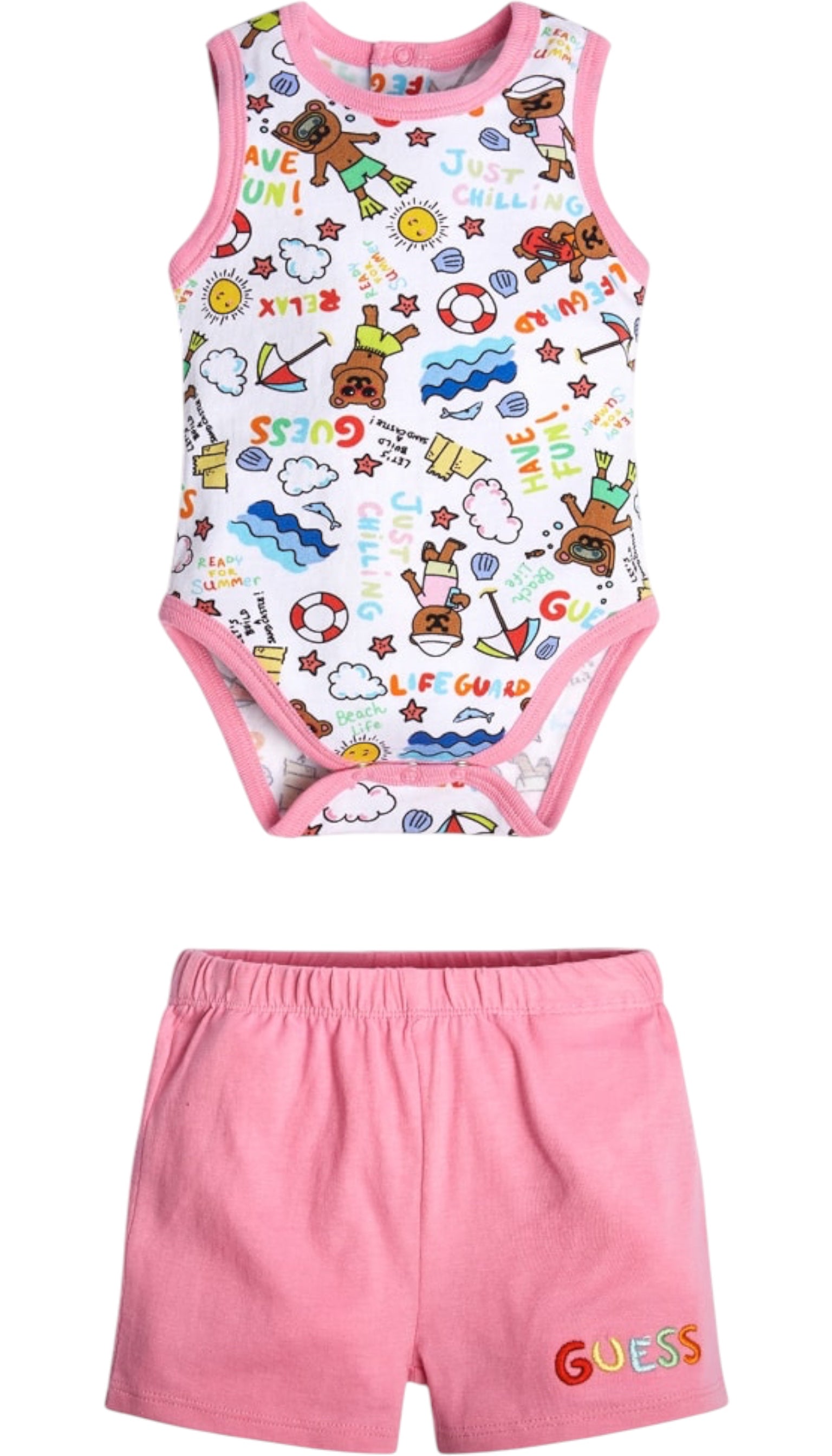 Body + Short bébé Guess rose