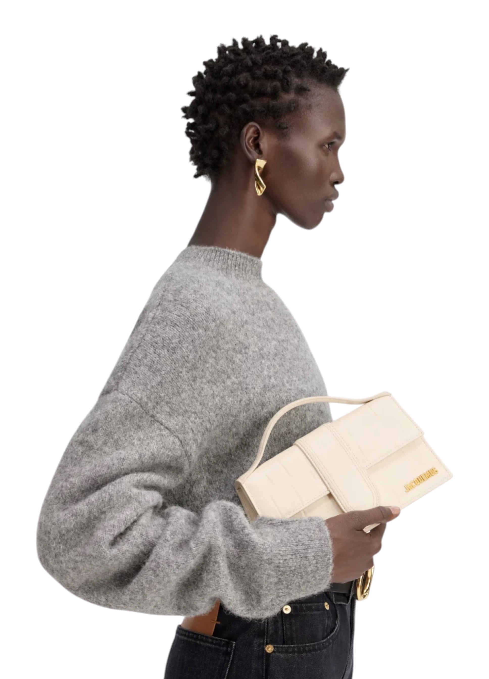 Le Grand Bambino Light Ivory Leather Handbag JACQUEMUS