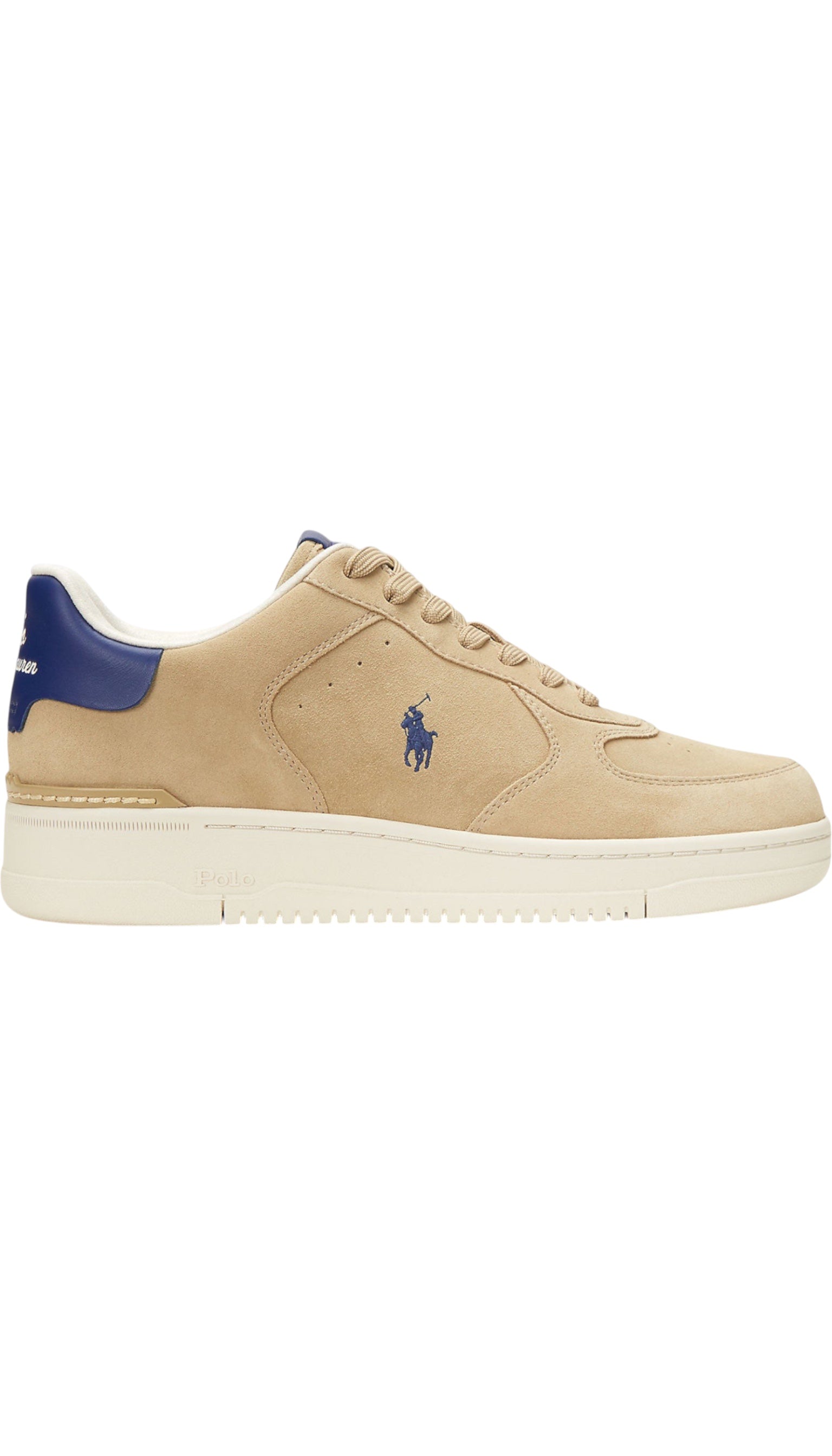 Basket homme en cuir beige Masters Ralph Lauren