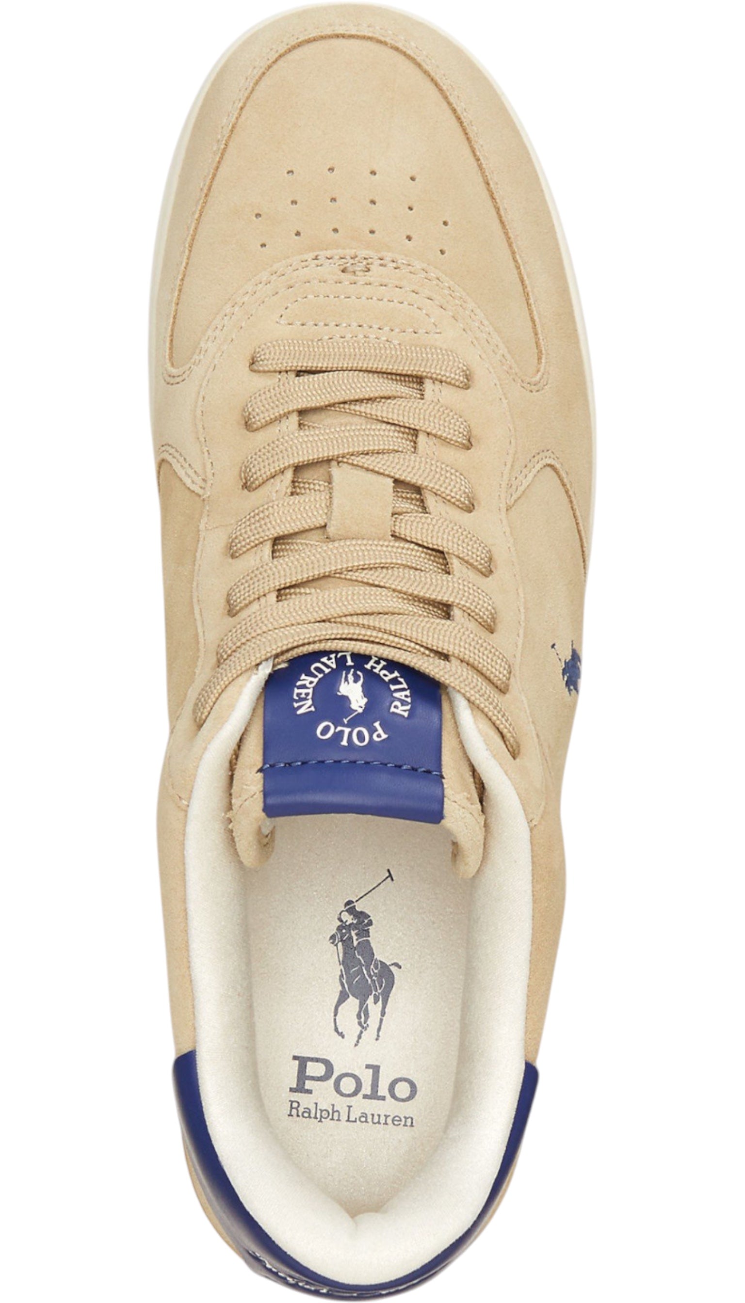 Basket homme en cuir beige Masters Ralph Lauren