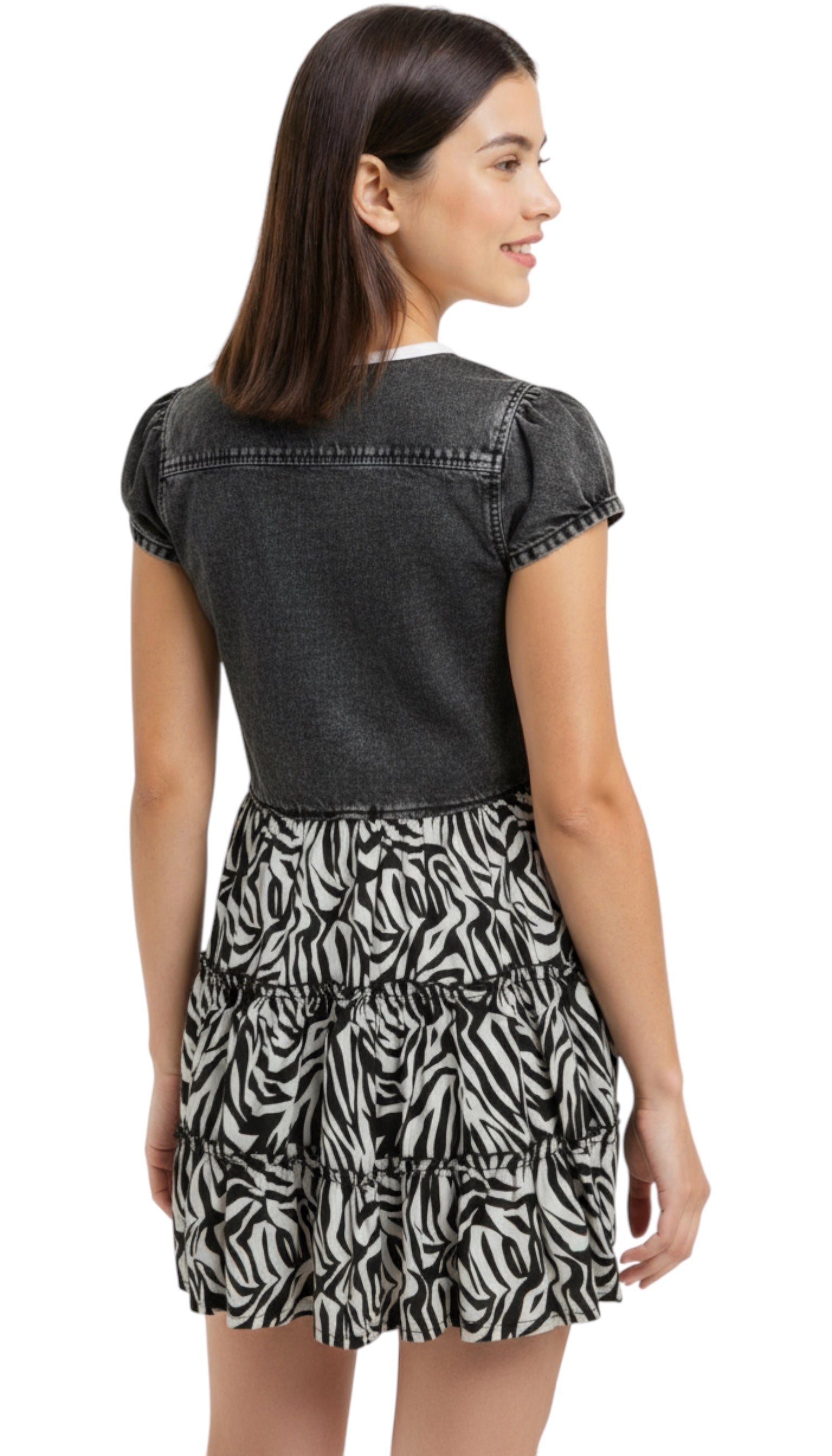 Robe fille grise Imprimé animal Guess